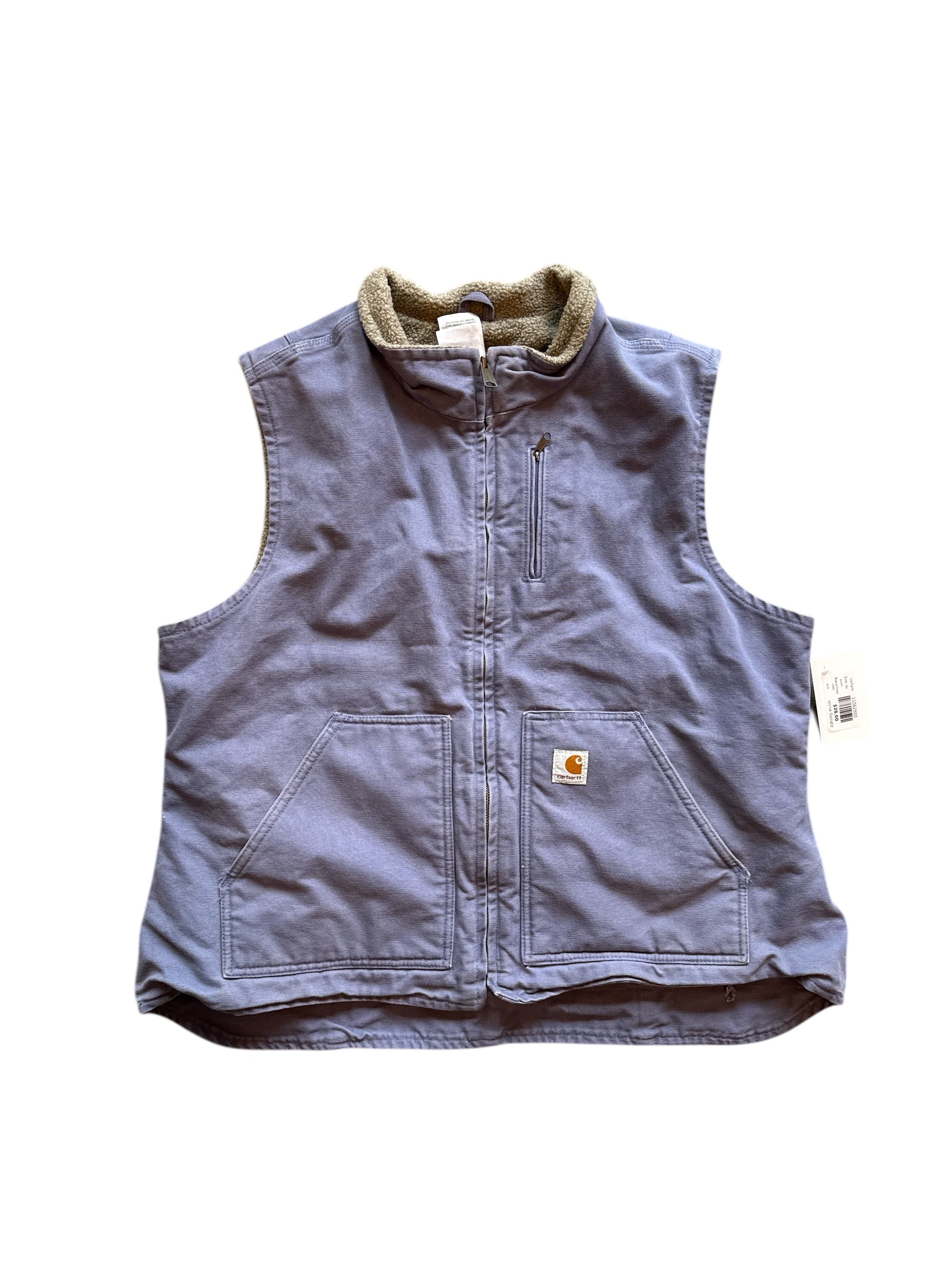 purple carhartt fleece lined vest, 2x