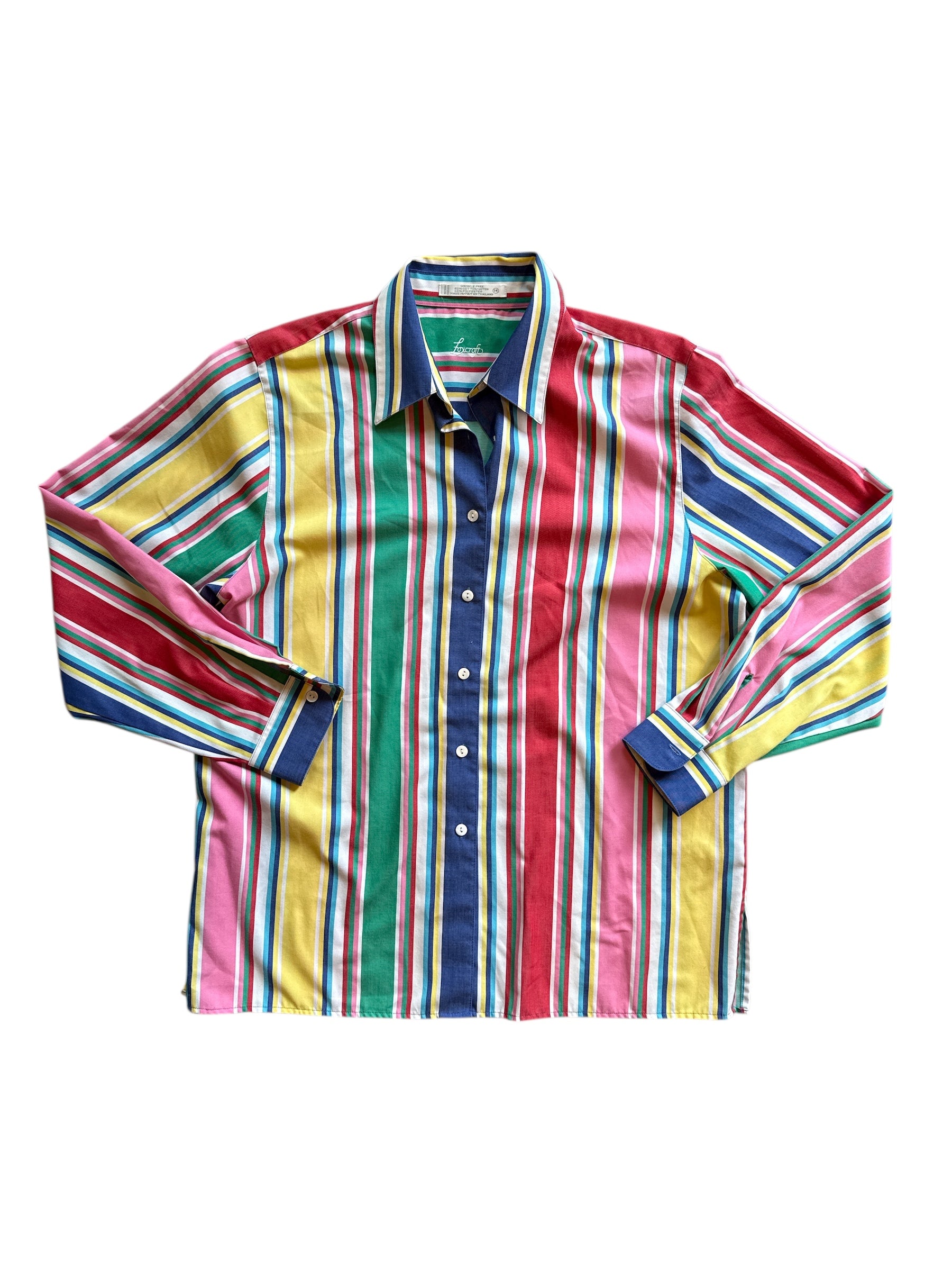 multi foxcroft striped ls polo, 14