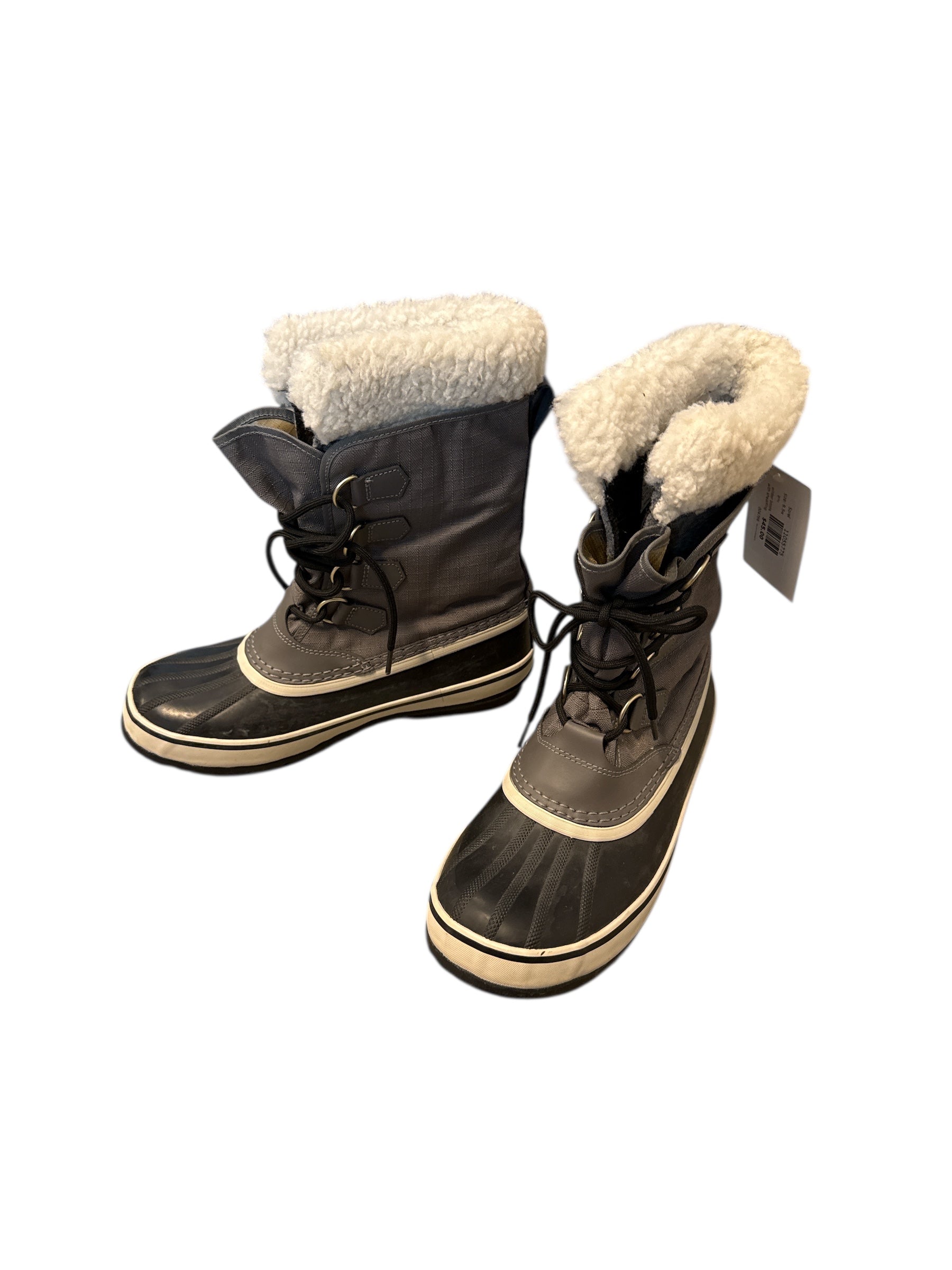 gray Sorel winter boots with shearling, 9.5w