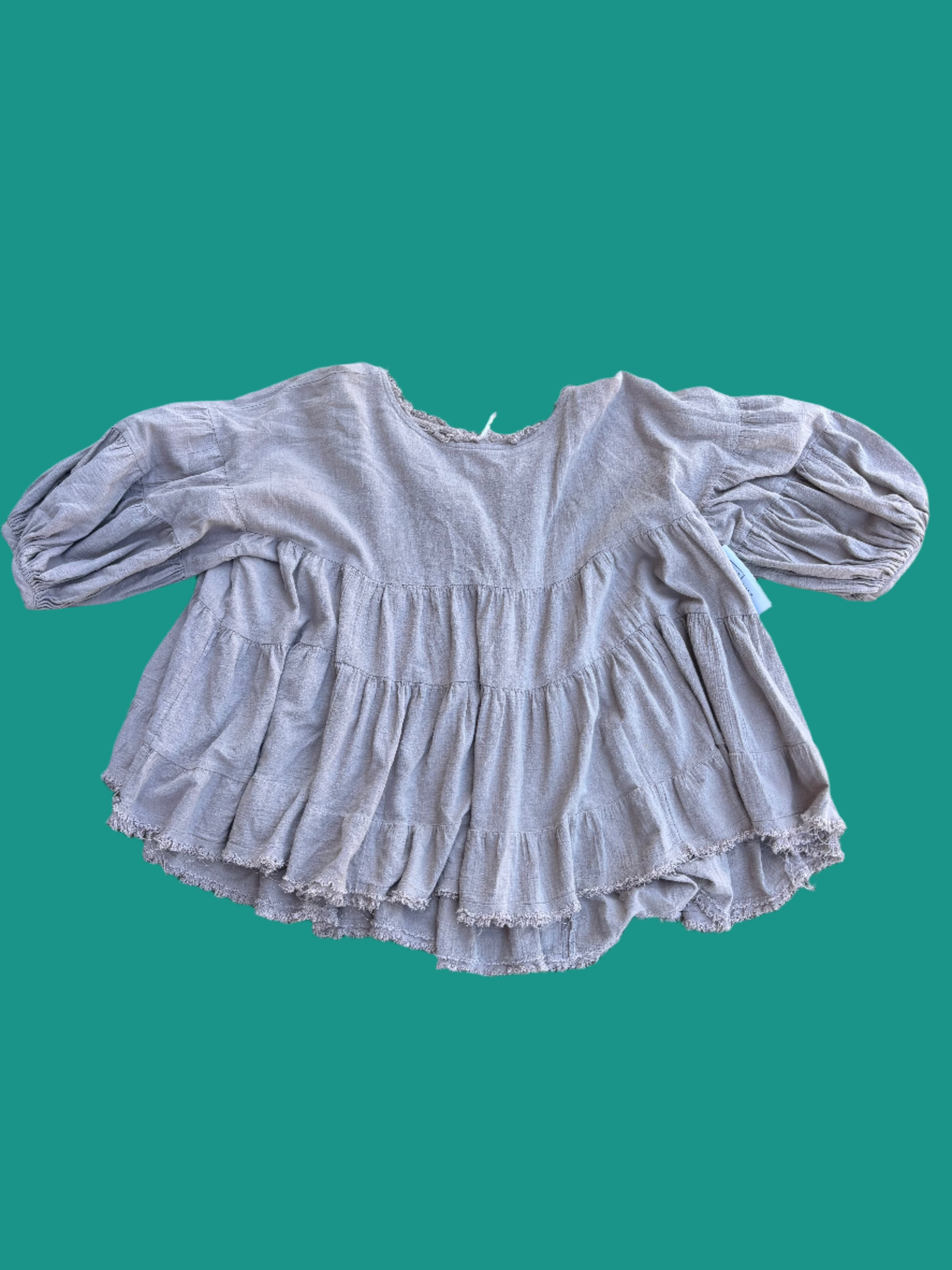 tan free people oversized tiered top, Xs