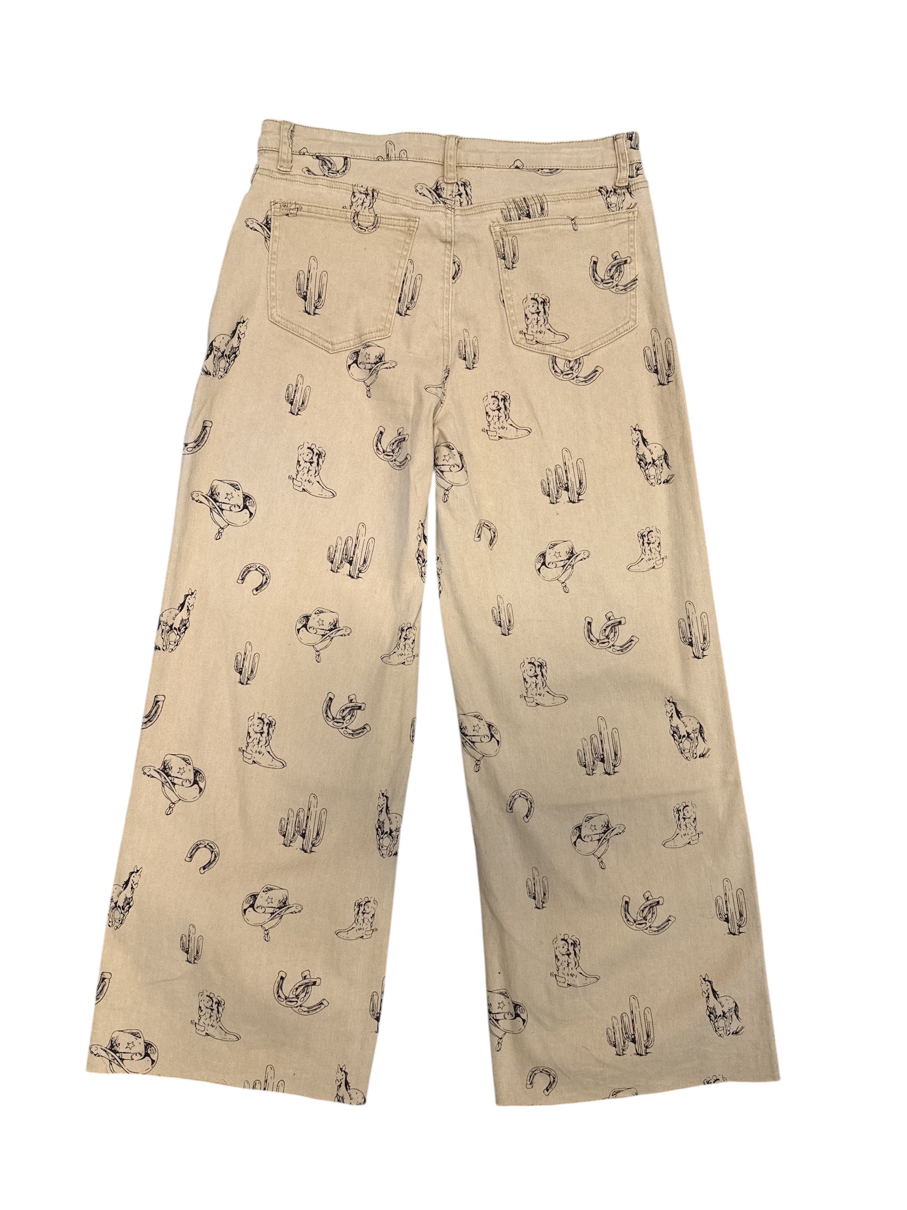 tan black easel cowboy pants, l
