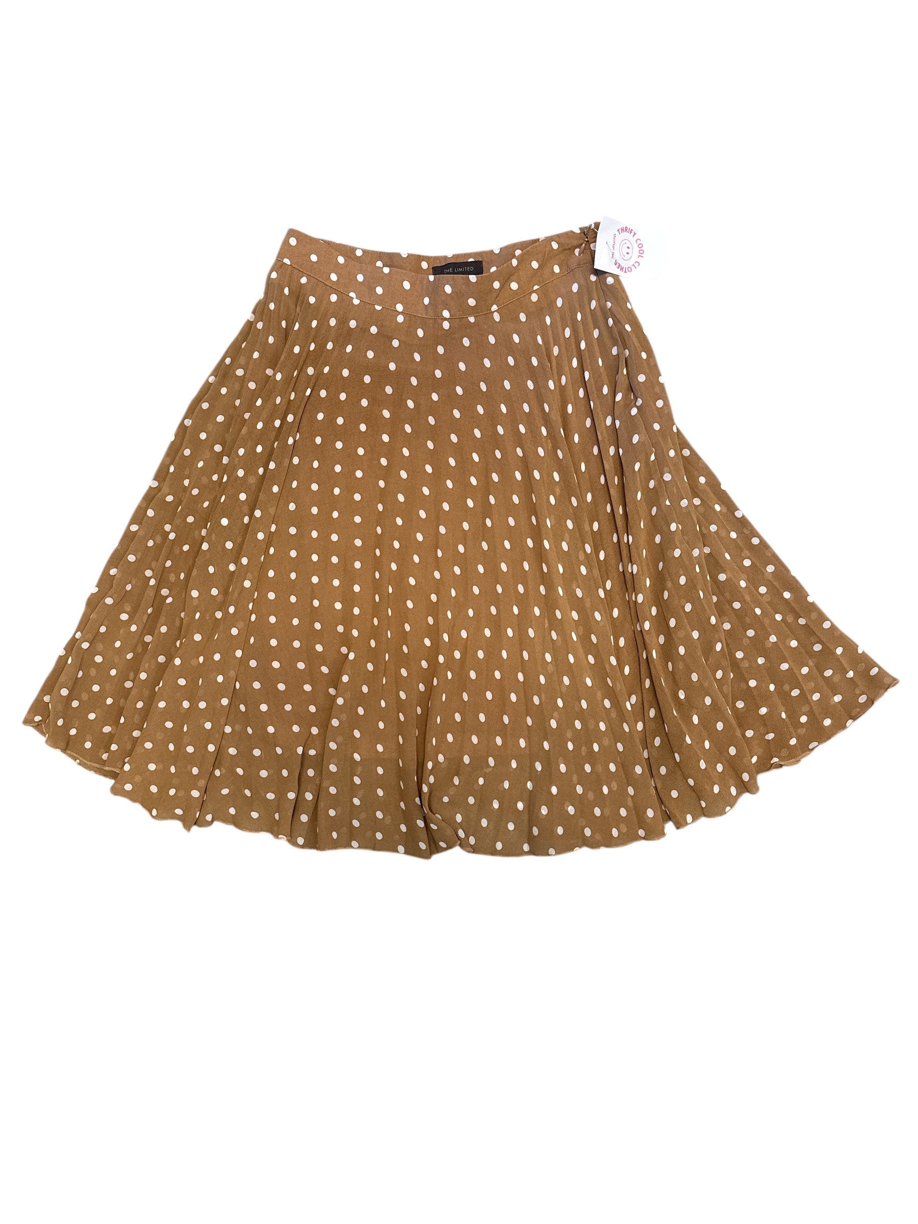 brown the limited polka dot pleated skirt, s
