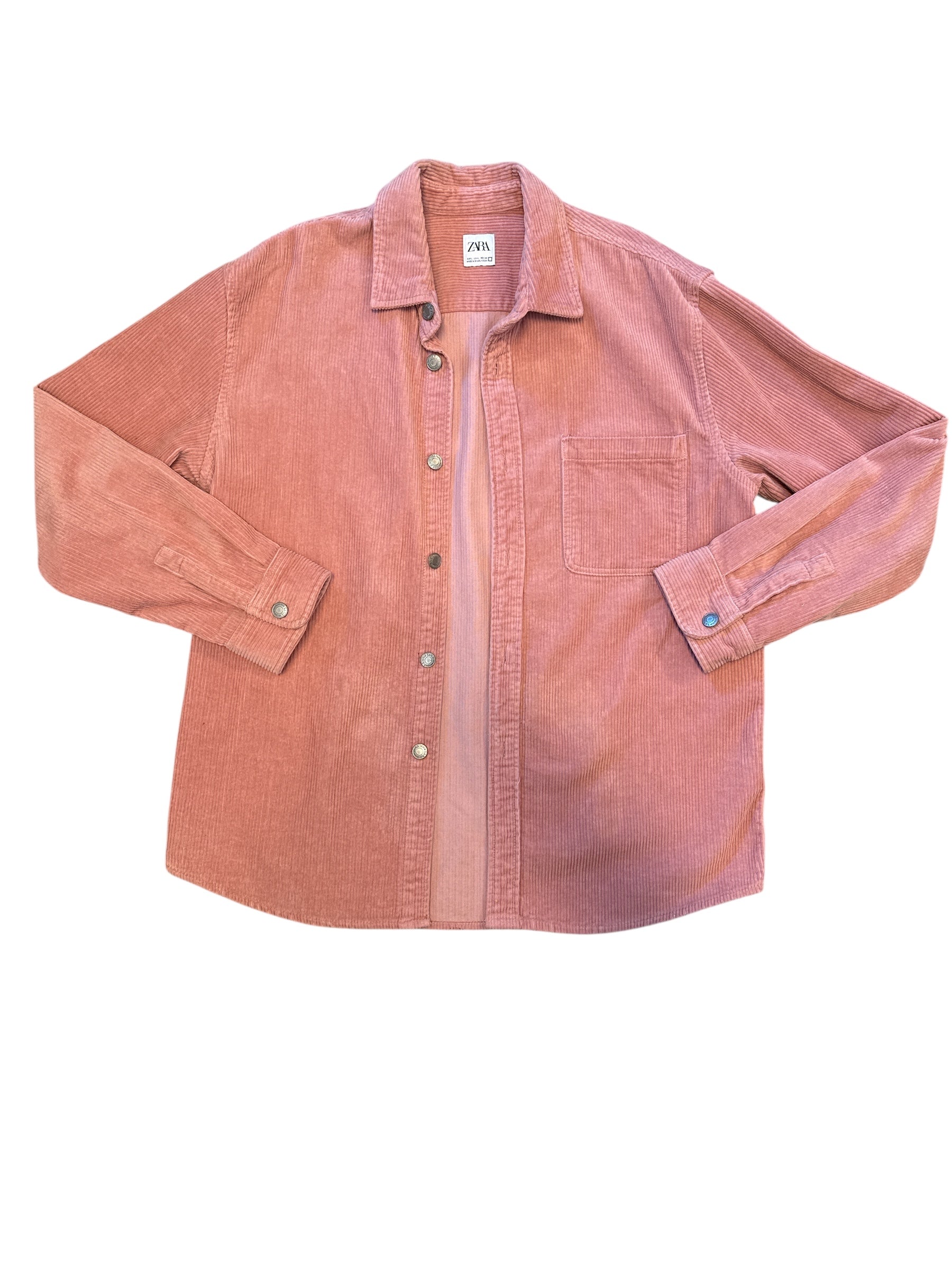 Pink Zara Cord button down shacket, L