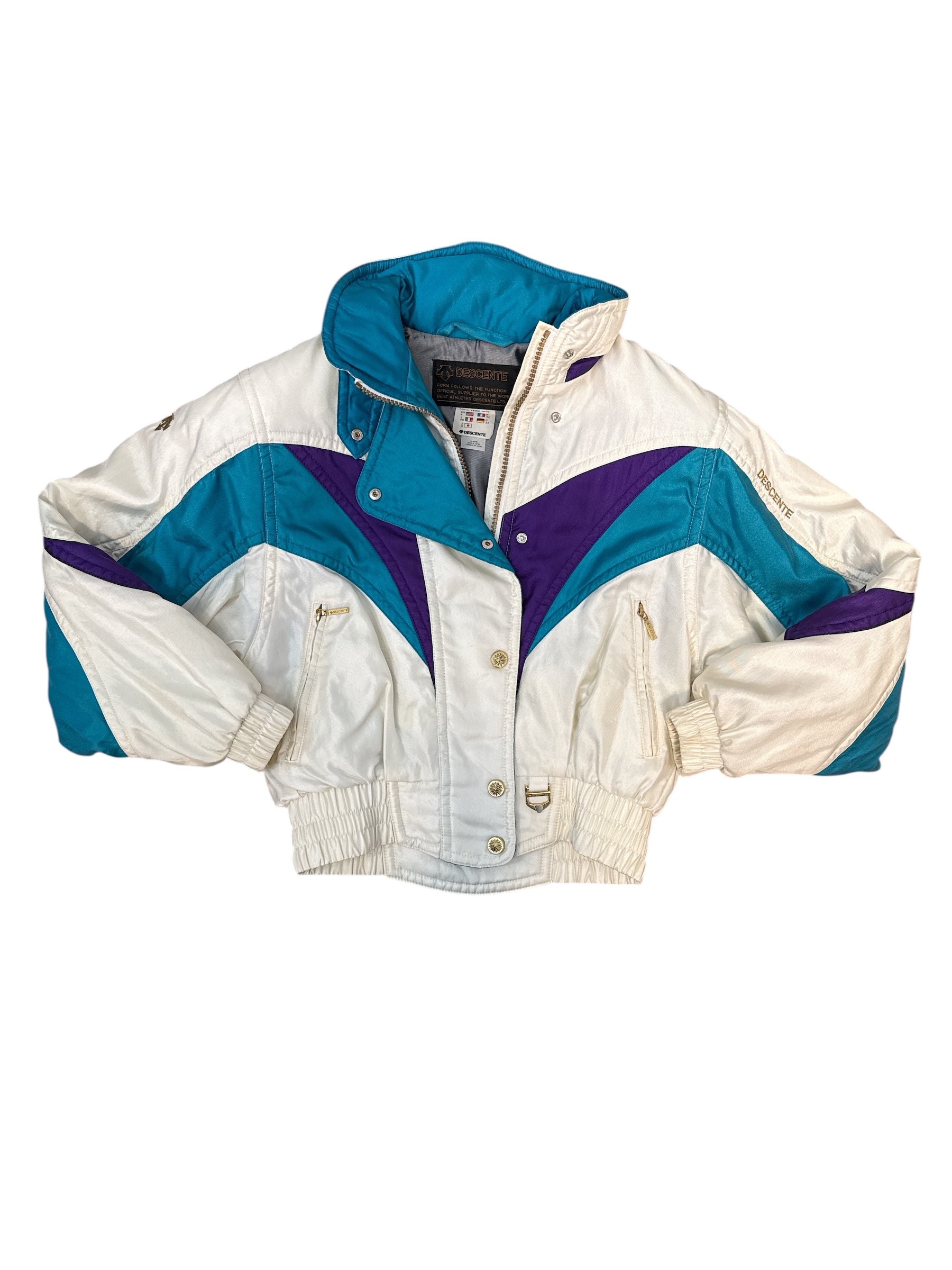 blue purple white descente vtg zip up ski jacket, 4