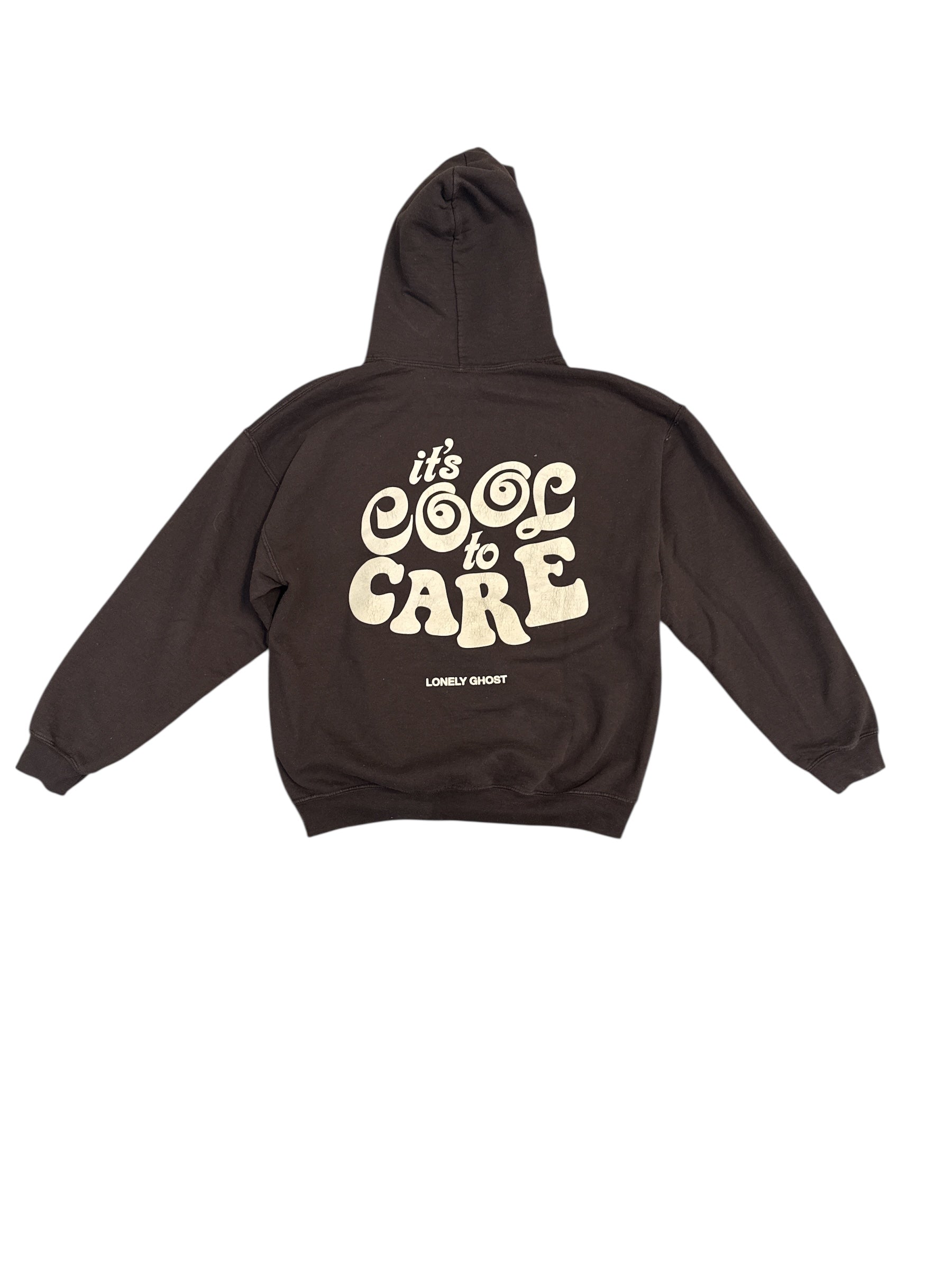 Brown Lonely ghost It’s cool to care sweat shirt, Large