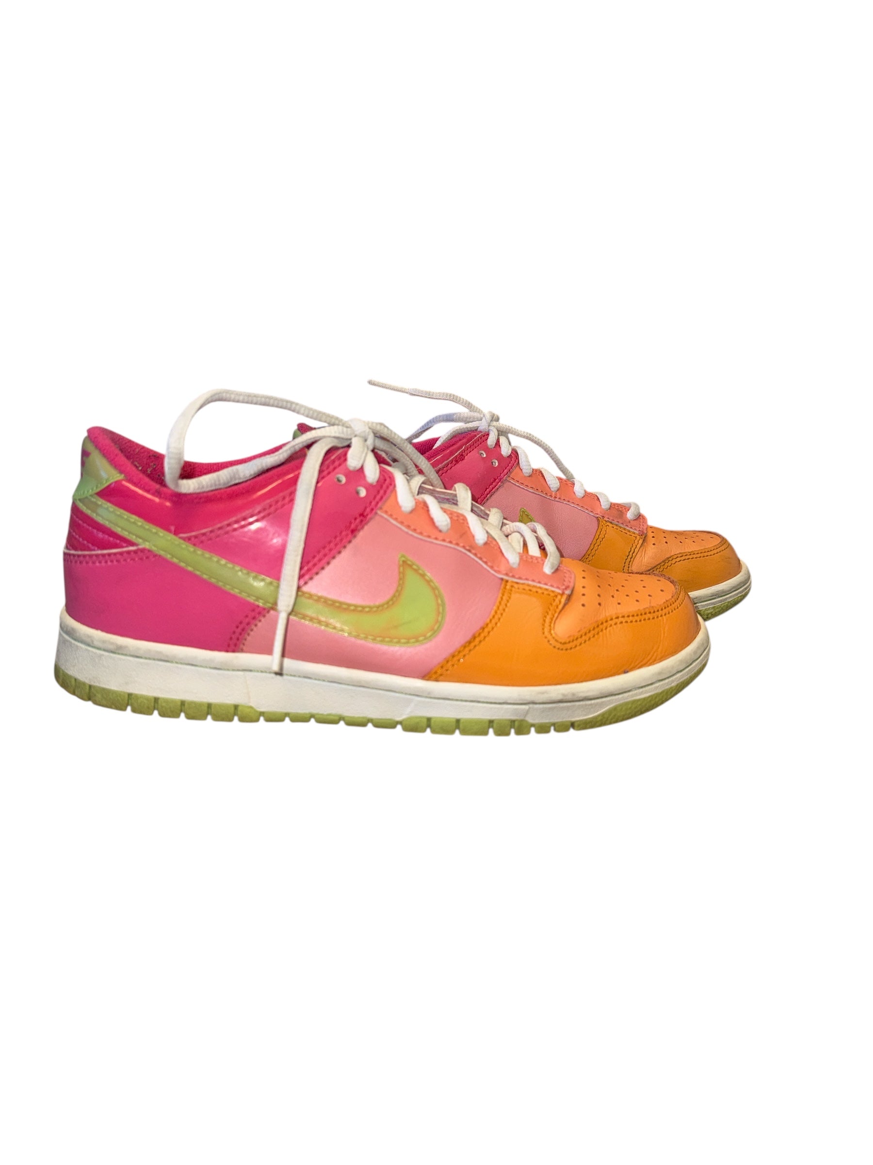 Orange pink lime Nike Color block low top sneakers, 5y
