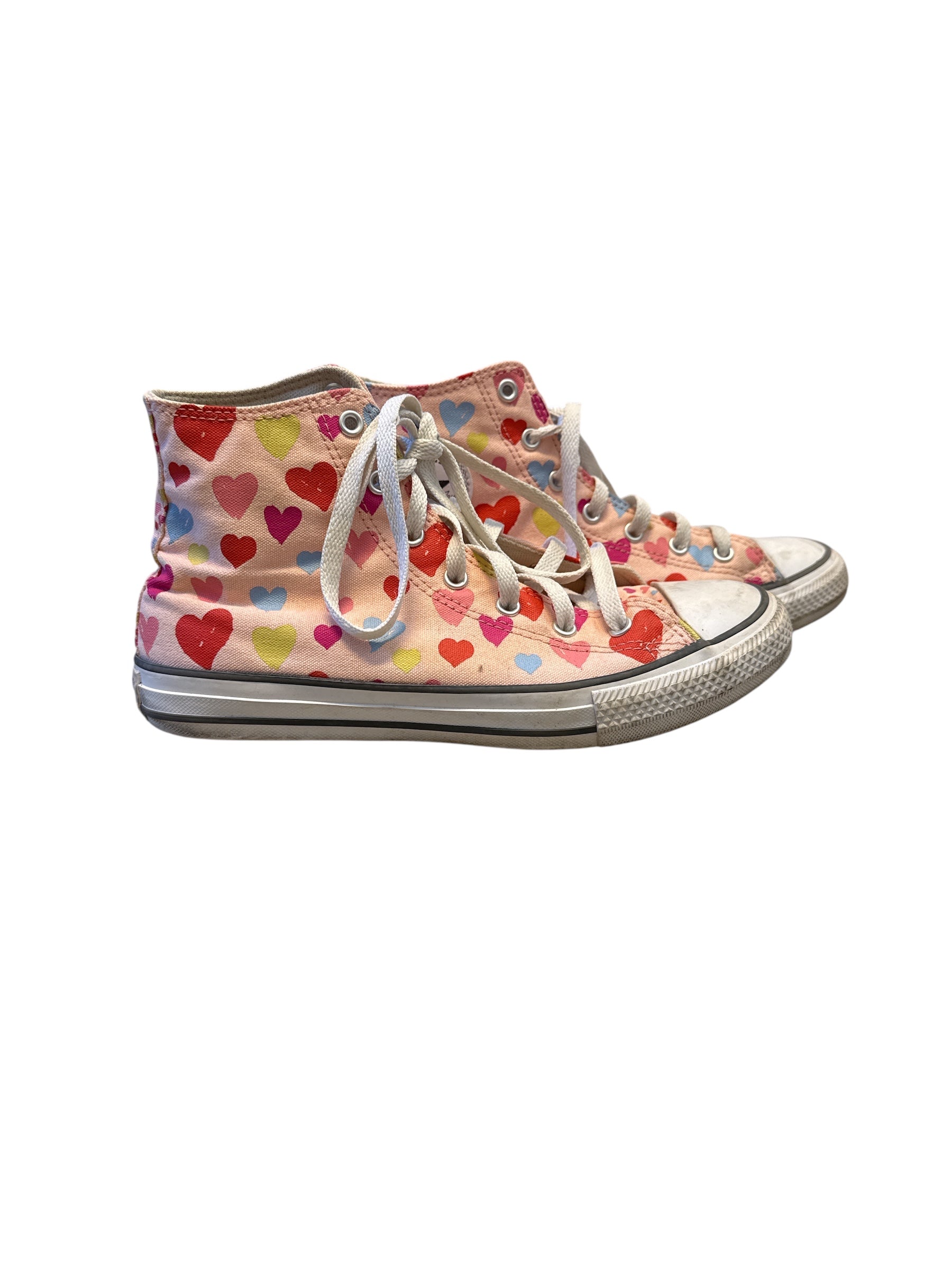 pink! converse heart high tops, 6