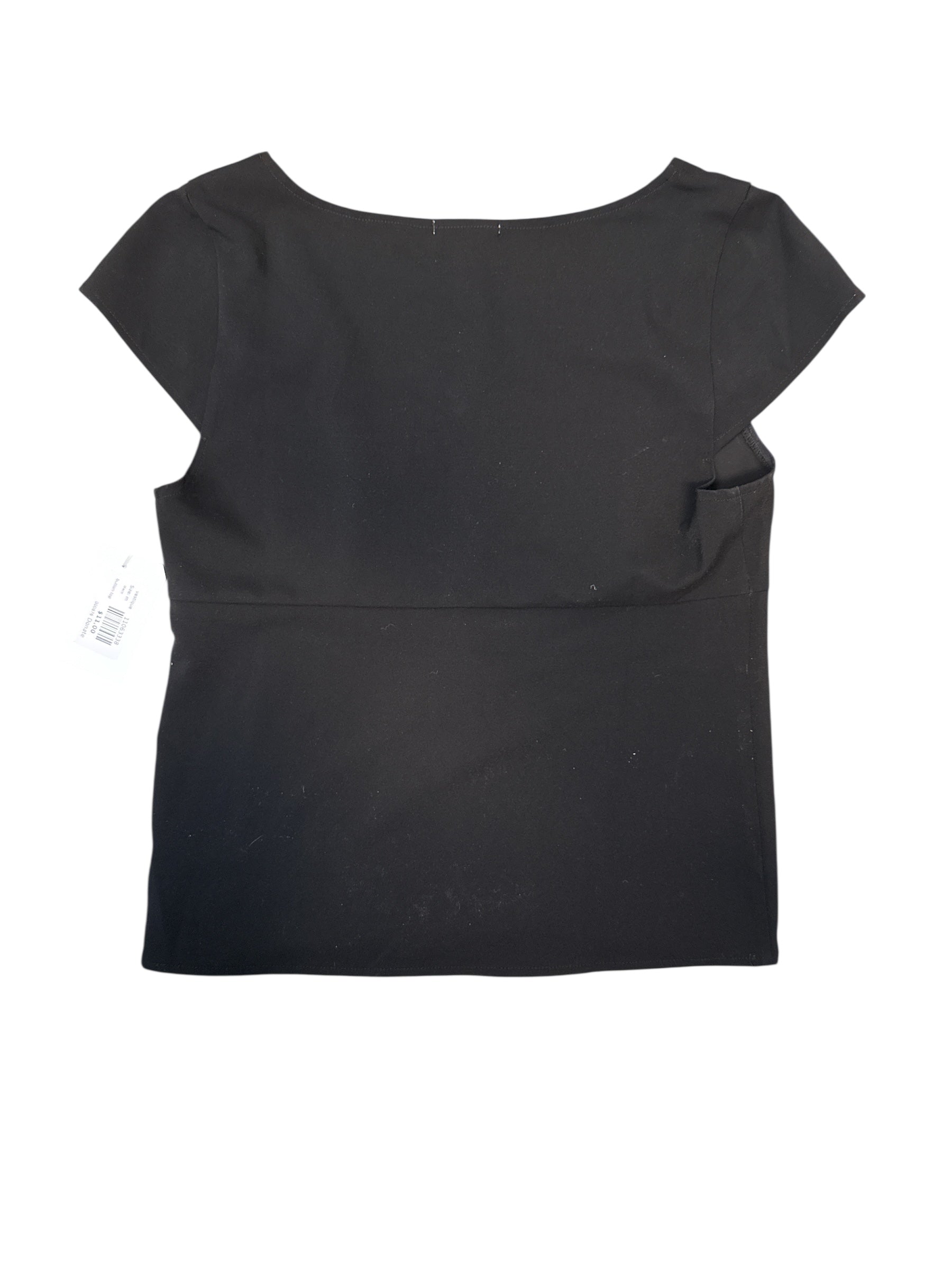 black vestique button top, m