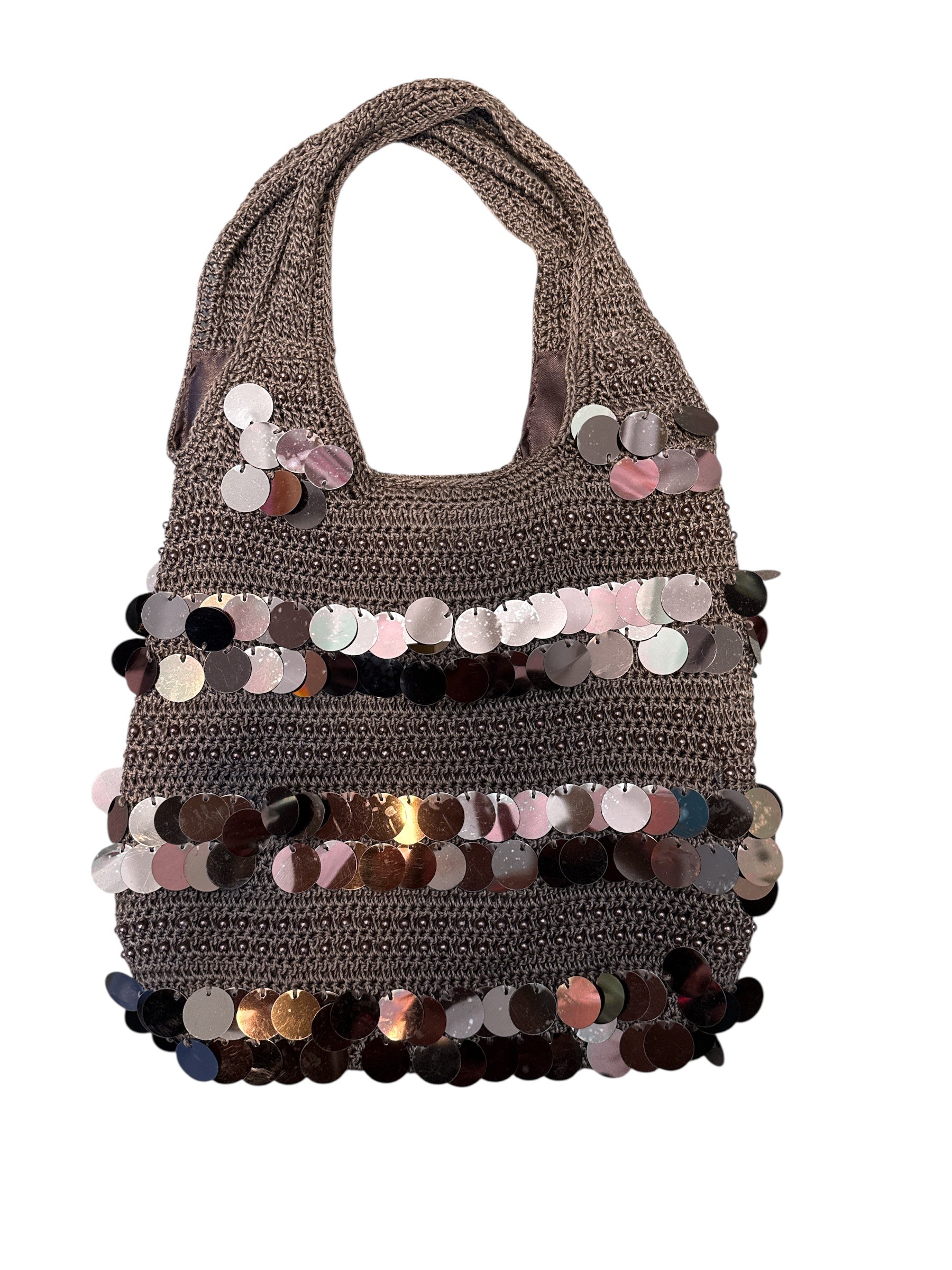 Brown  Sequin mini purse