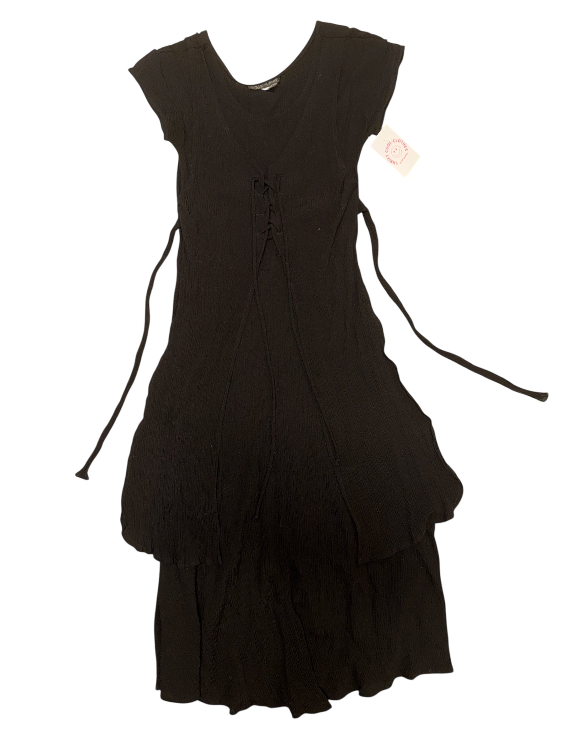 black all that jazz corset ss flowy dress, 7/8