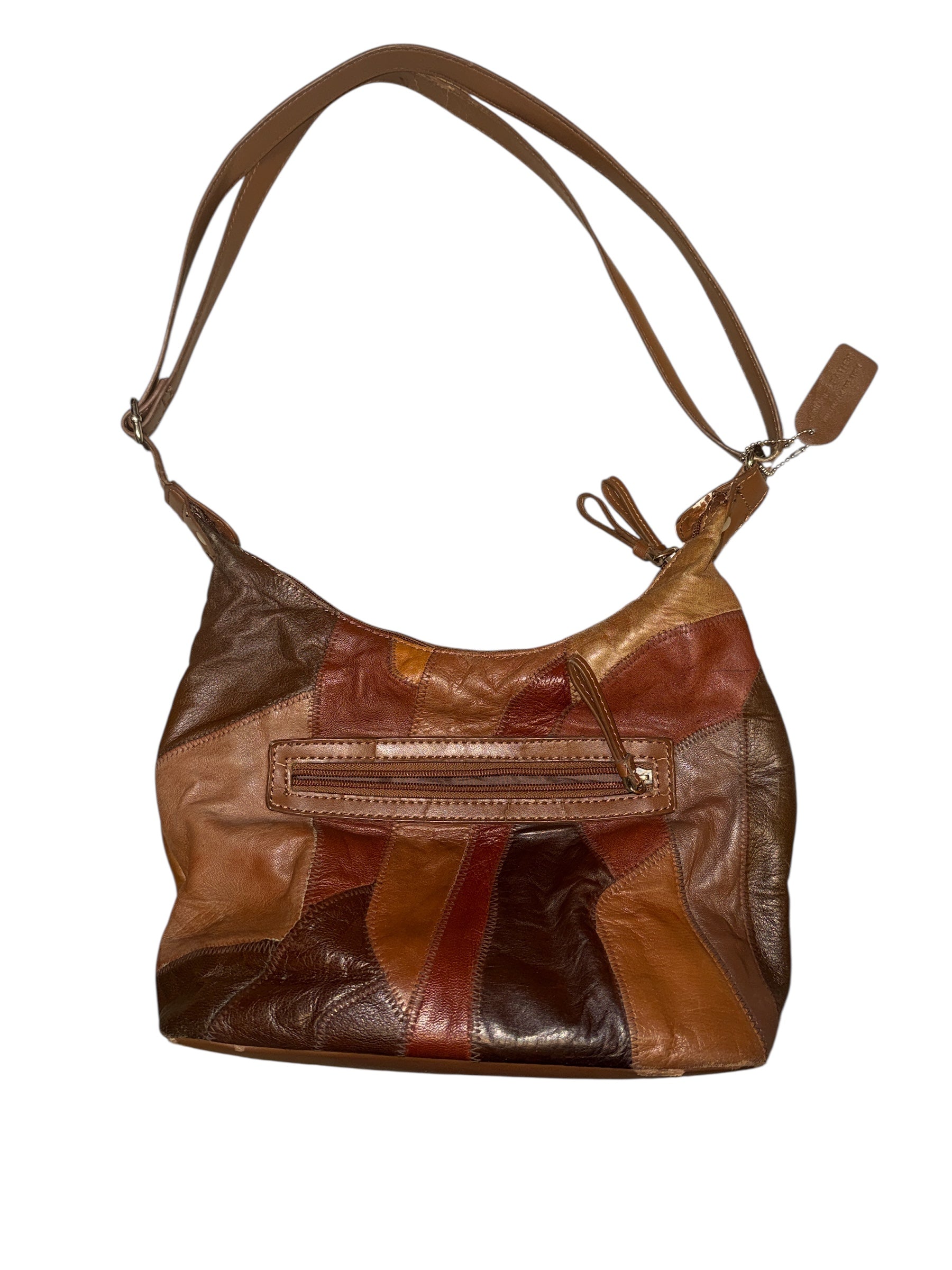 Brown multi Jaclyn smith Patchwork leather bag