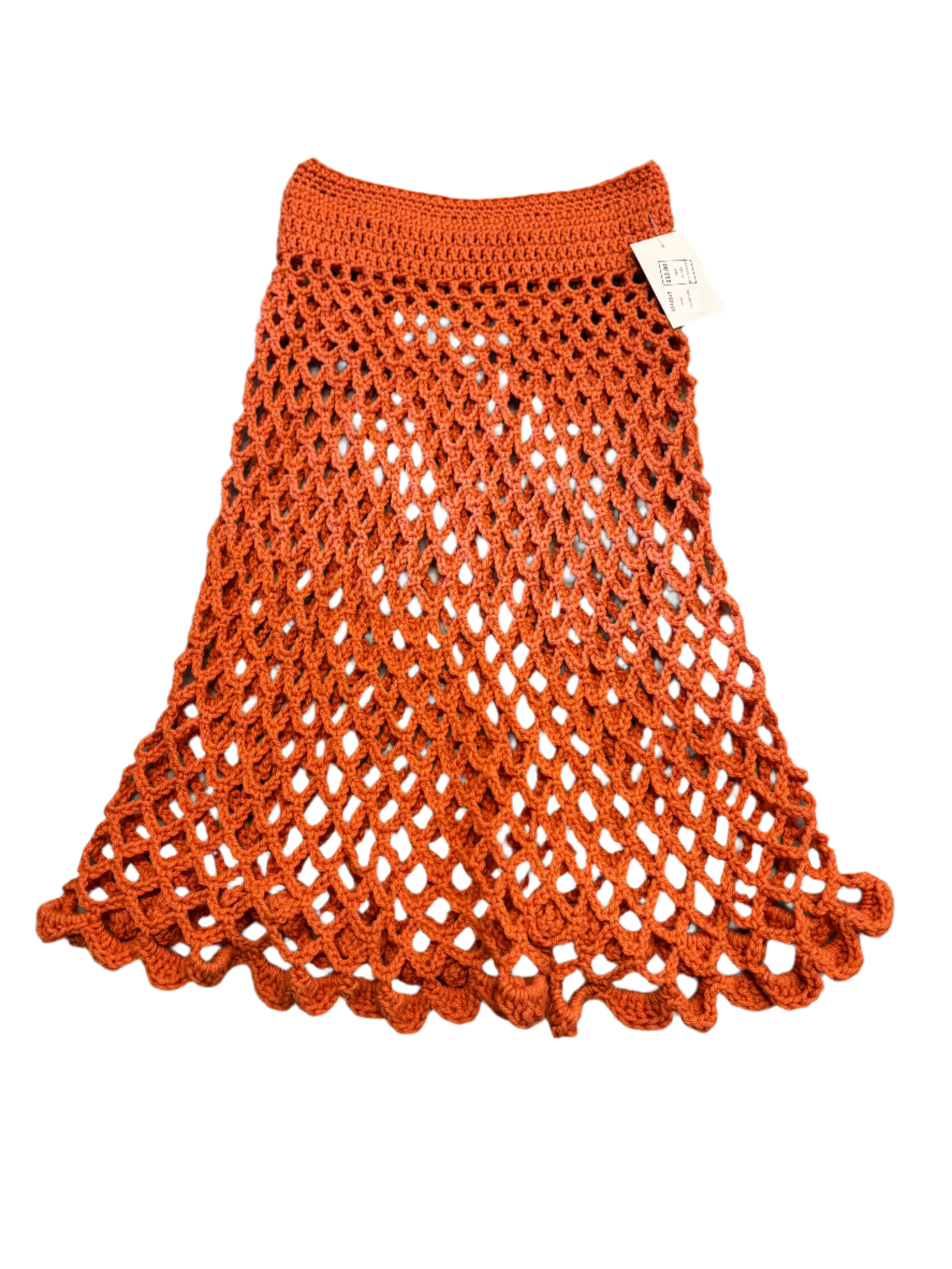 orange  crochet skirt