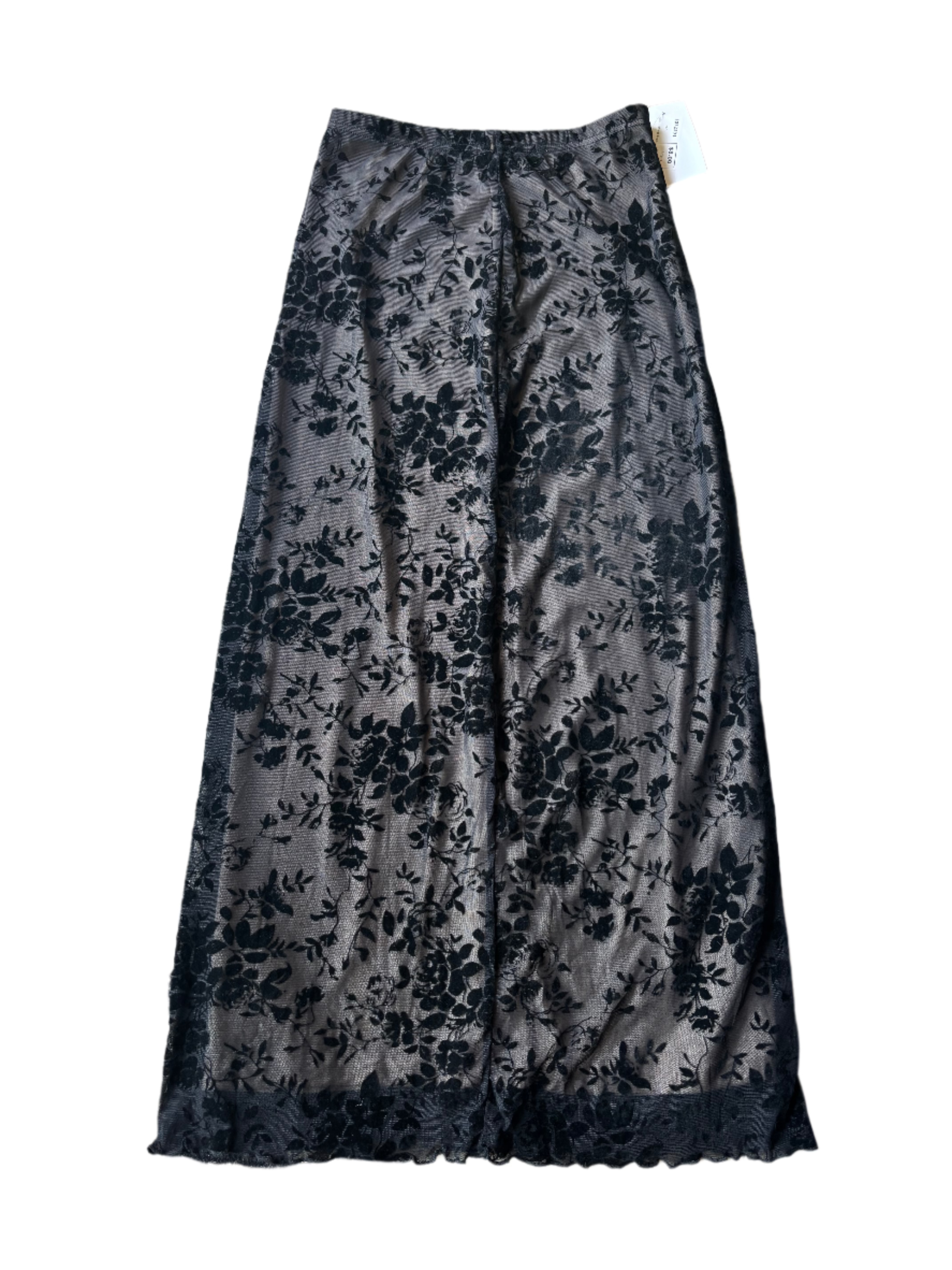black  velour flower maxi, s