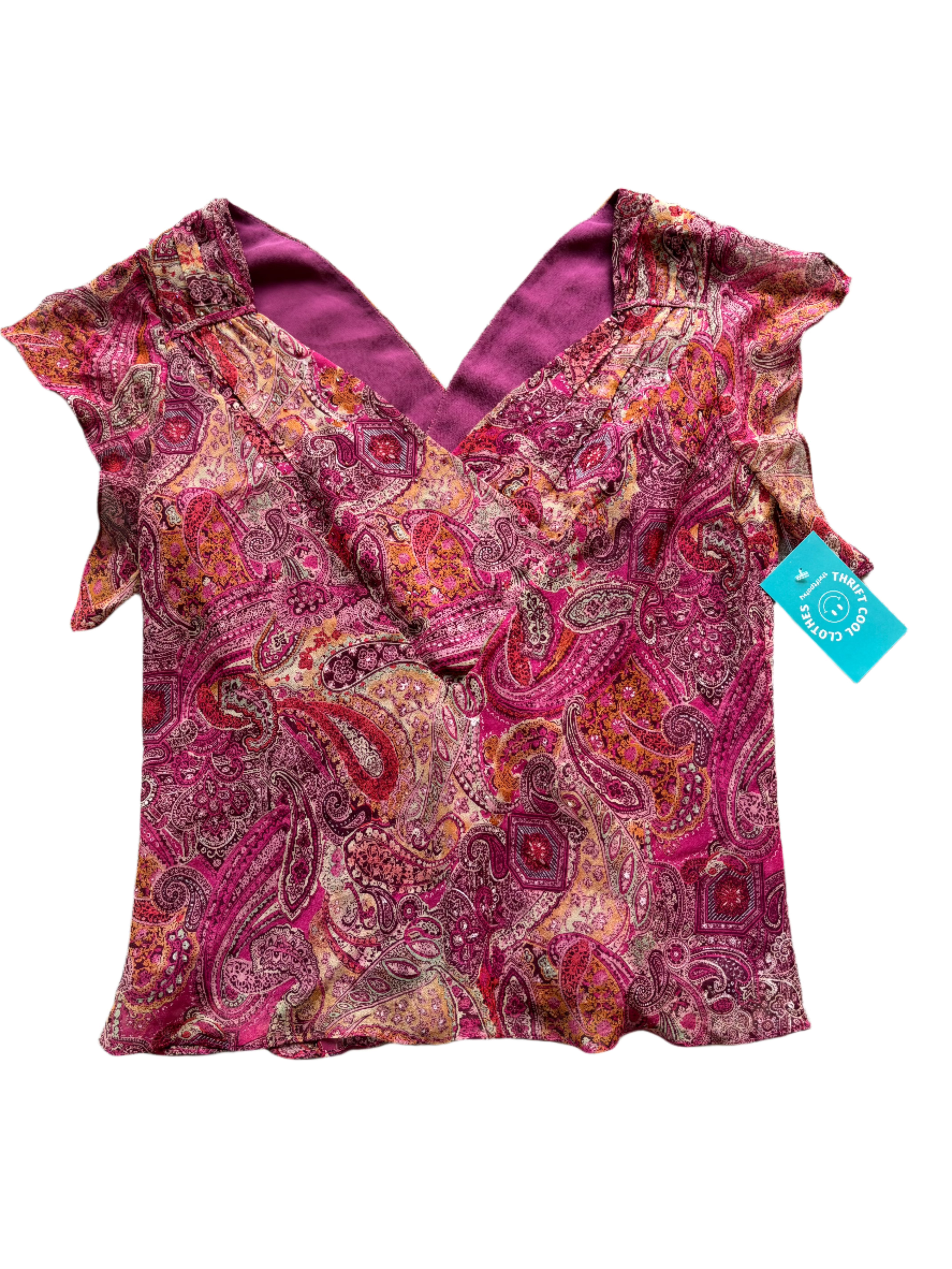 magenta adrianna papell paisley tank, 10