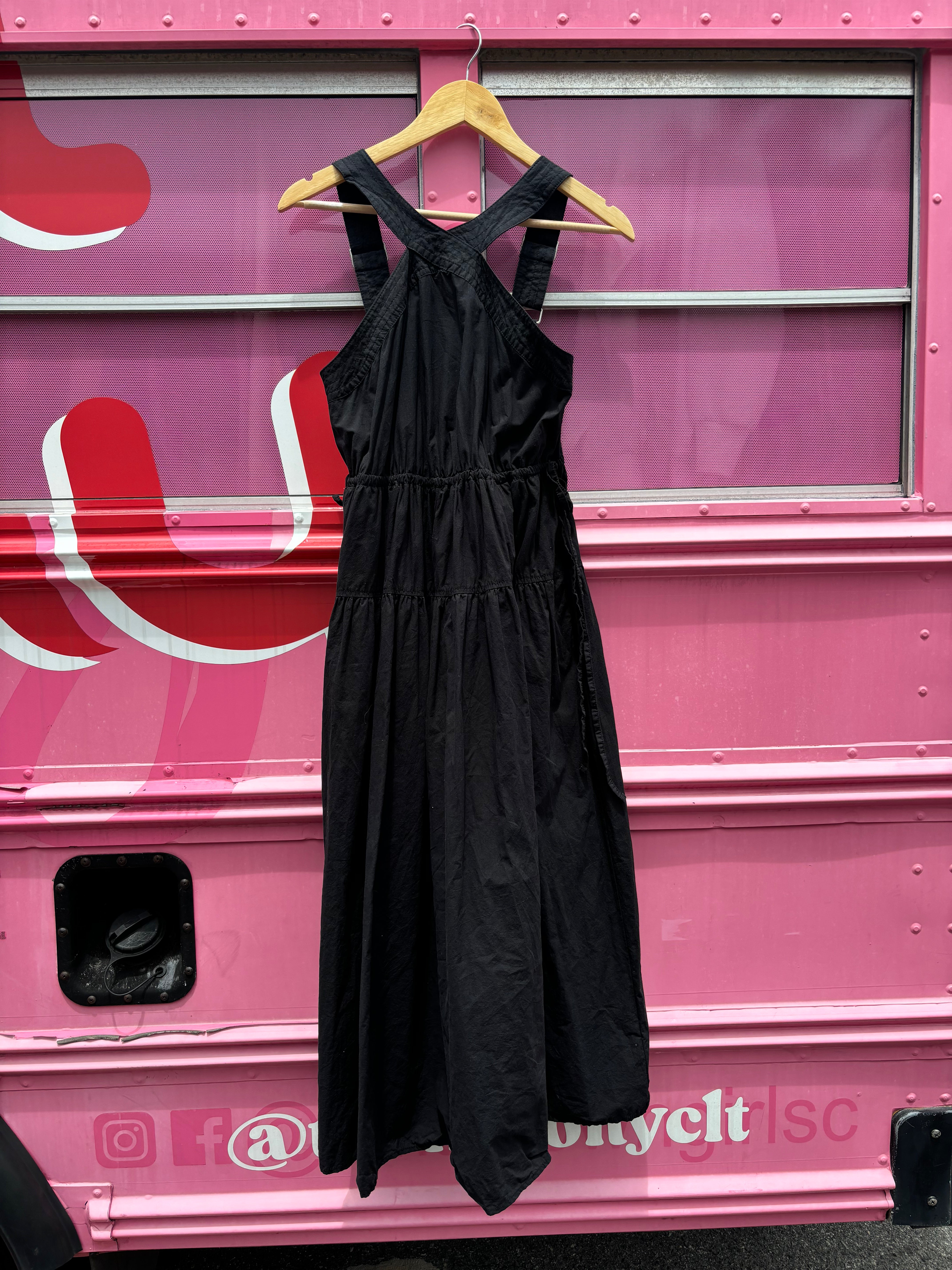 black madewell high neck midi dress, 0