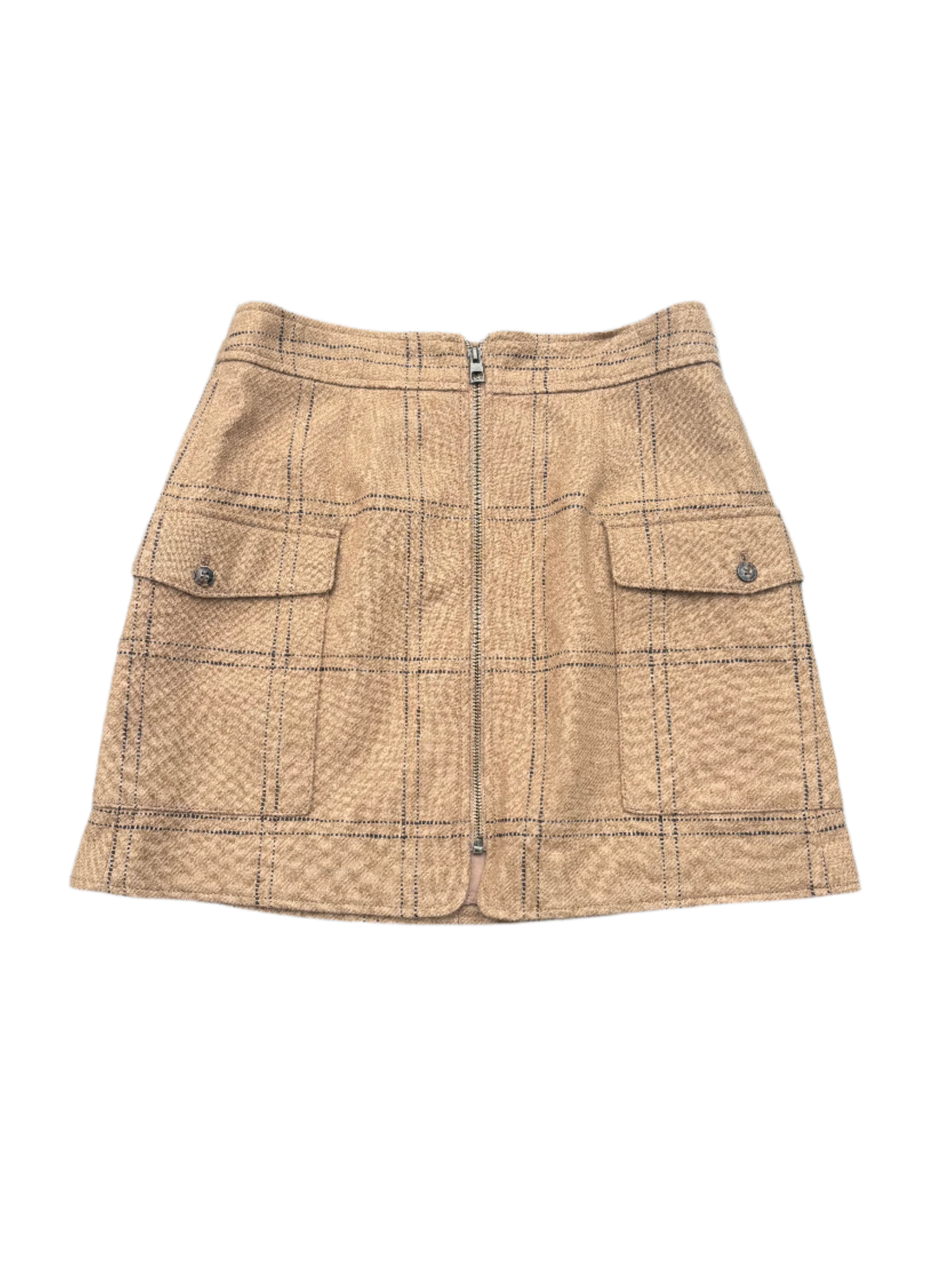 brown madewell plaid nwt mini skirt, 8
