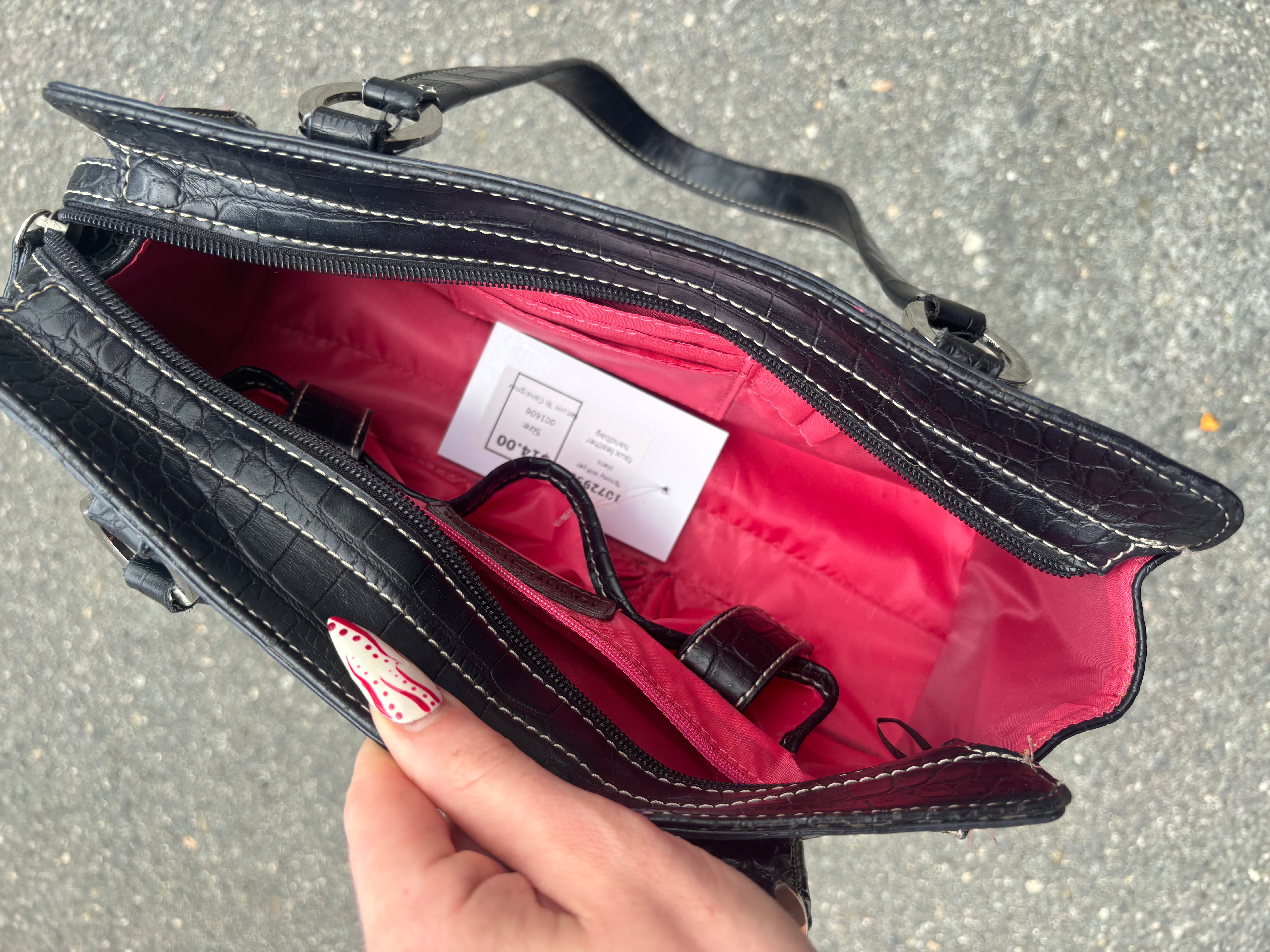 black Tommy Hilfiger faux leather handbag