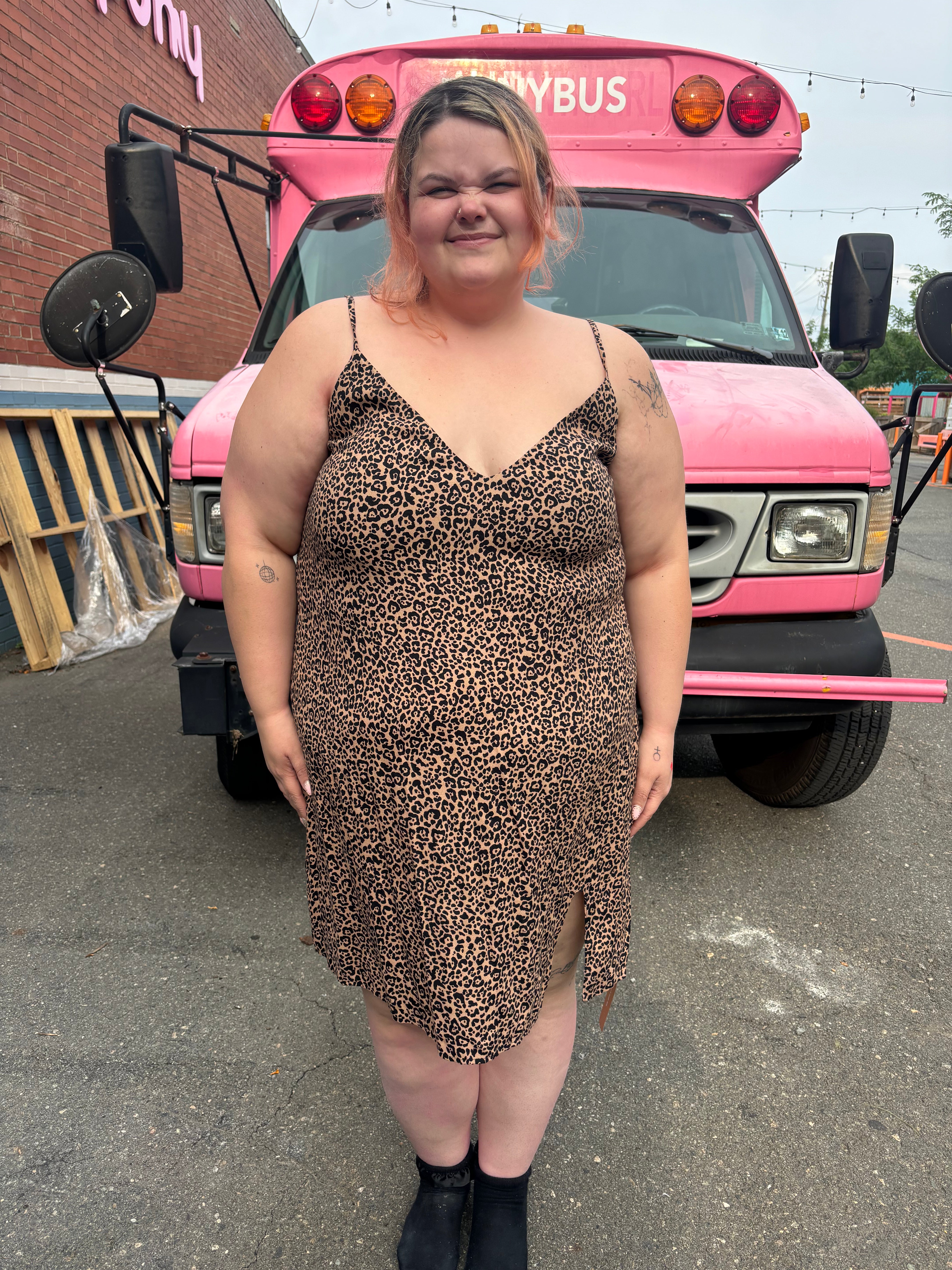 brown black reformation nwt leopard dress, 3x