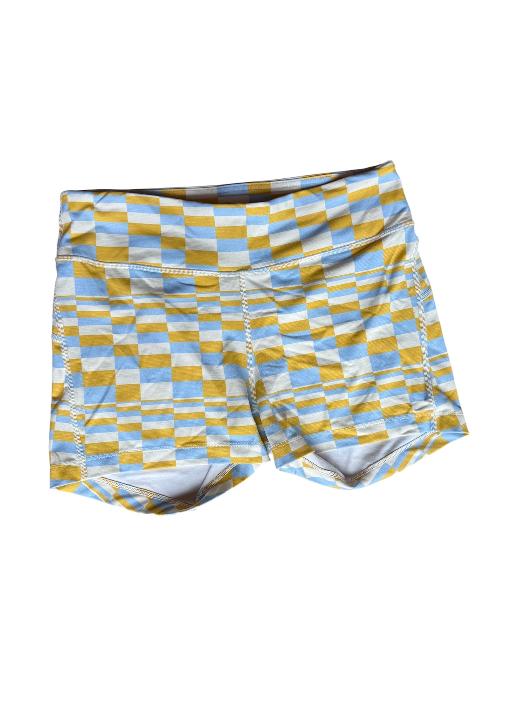 Blue yellow Outdoor voices Rectangle biker shorts, L