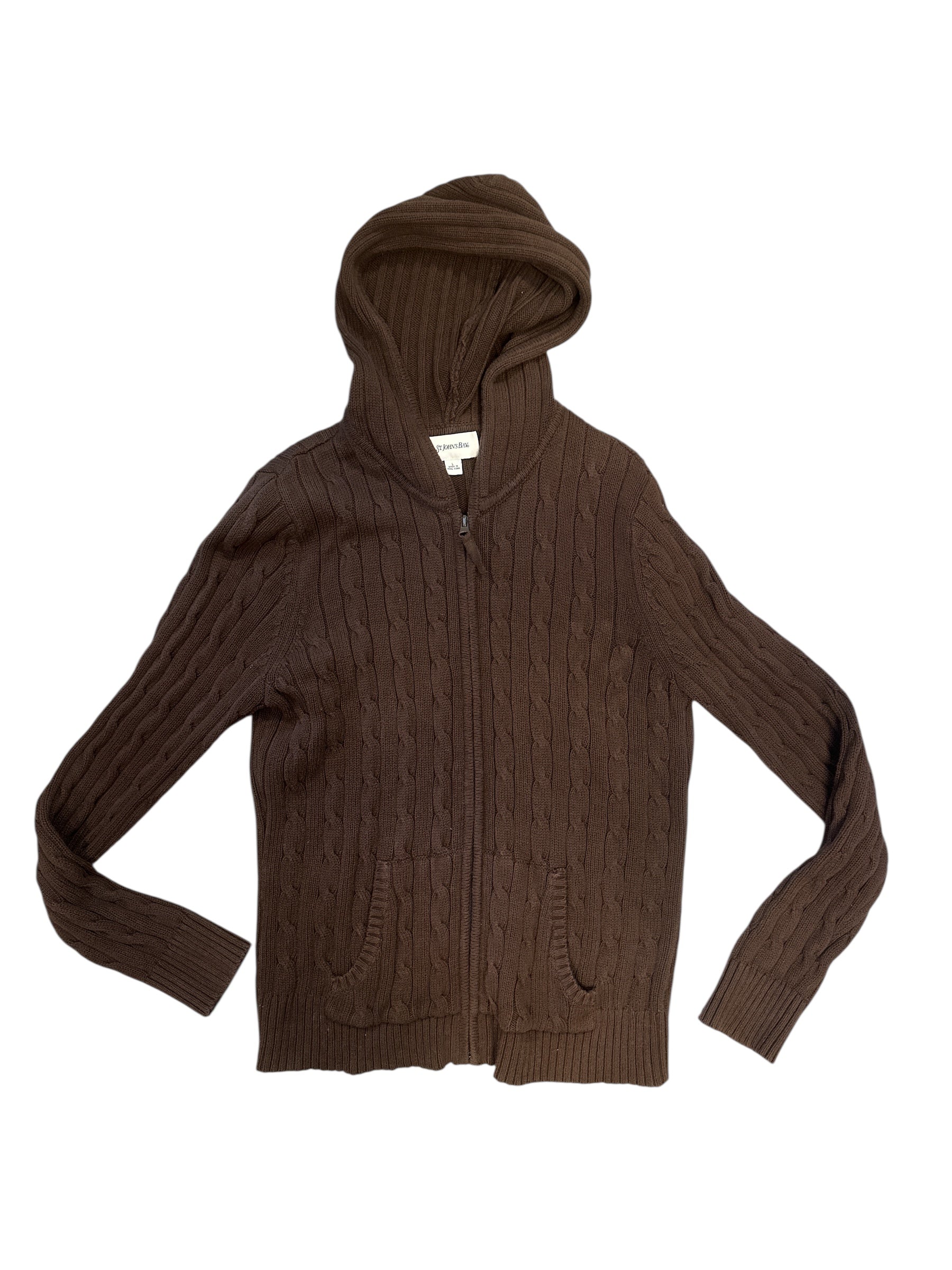 Brown St johns bay Knit zip up, L
