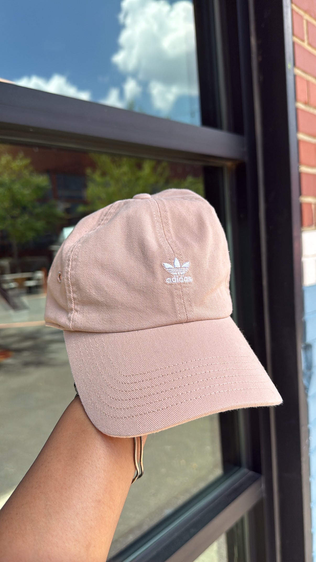 peach adidas adidas logo hat
