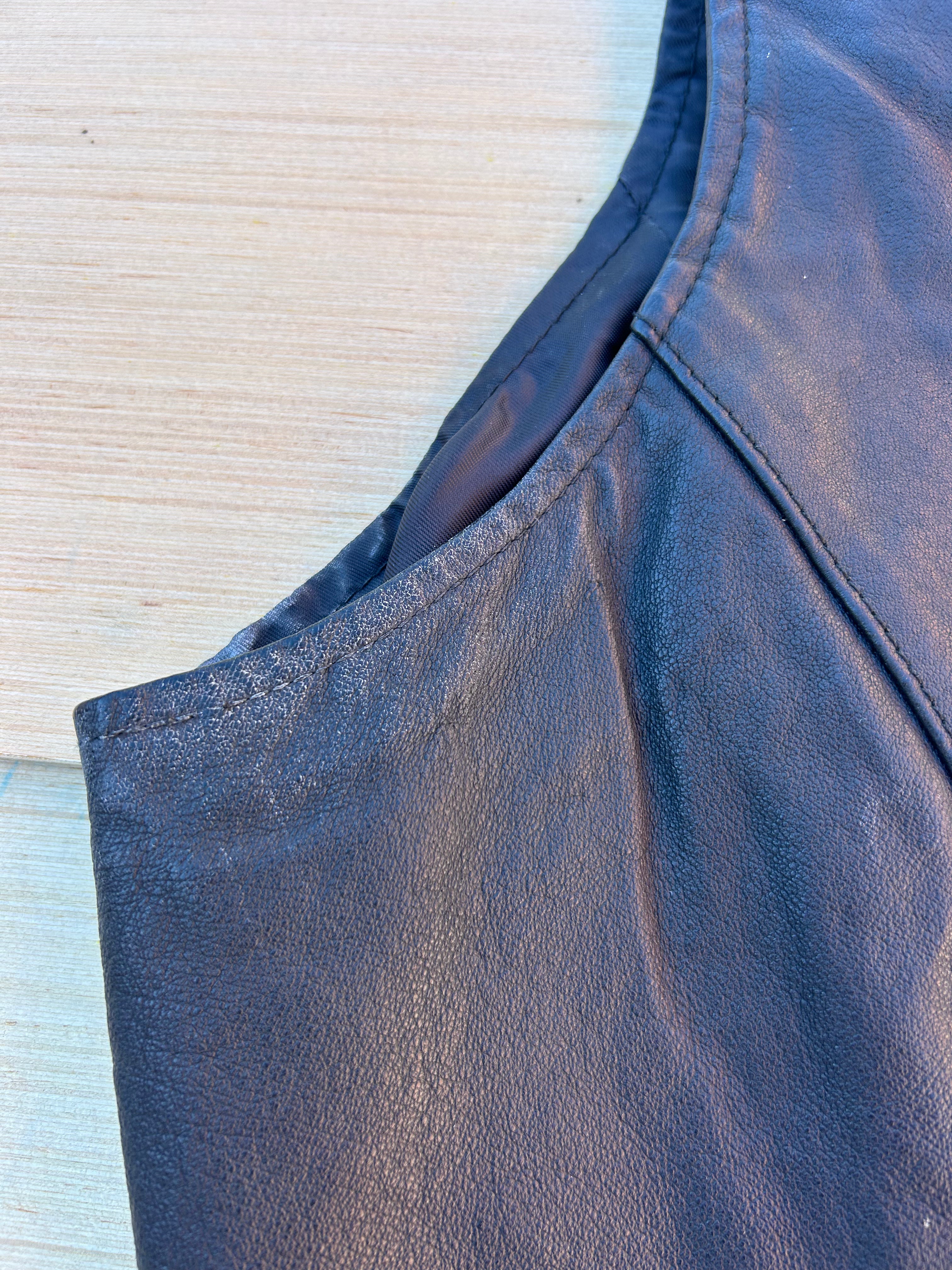 black studio siena leather vest, m