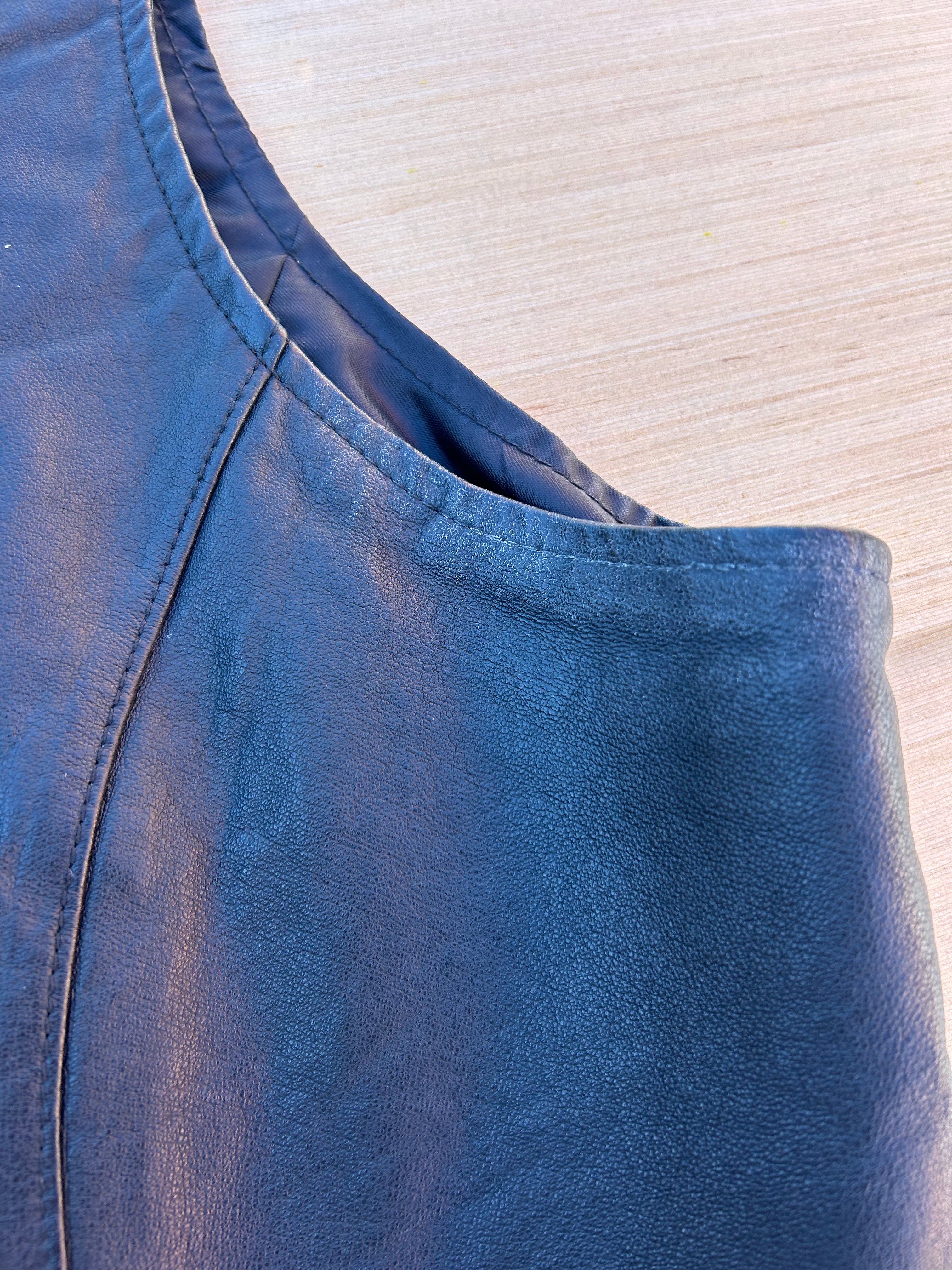 black studio siena leather vest, m