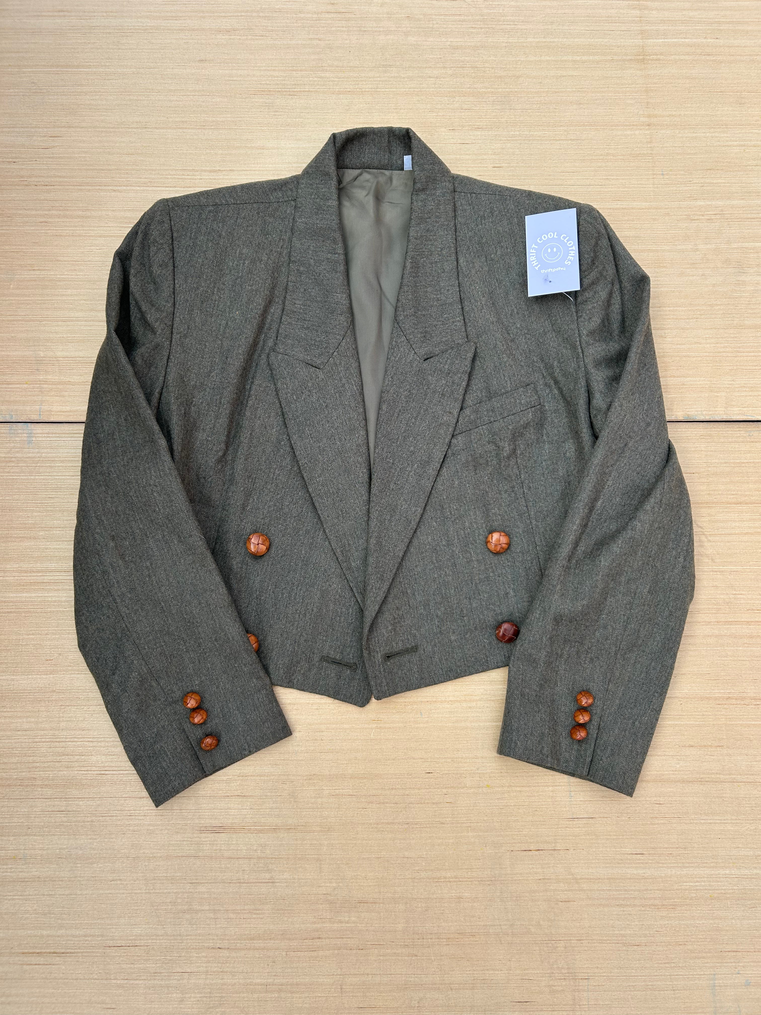 green jh collection cropped blazer, 14