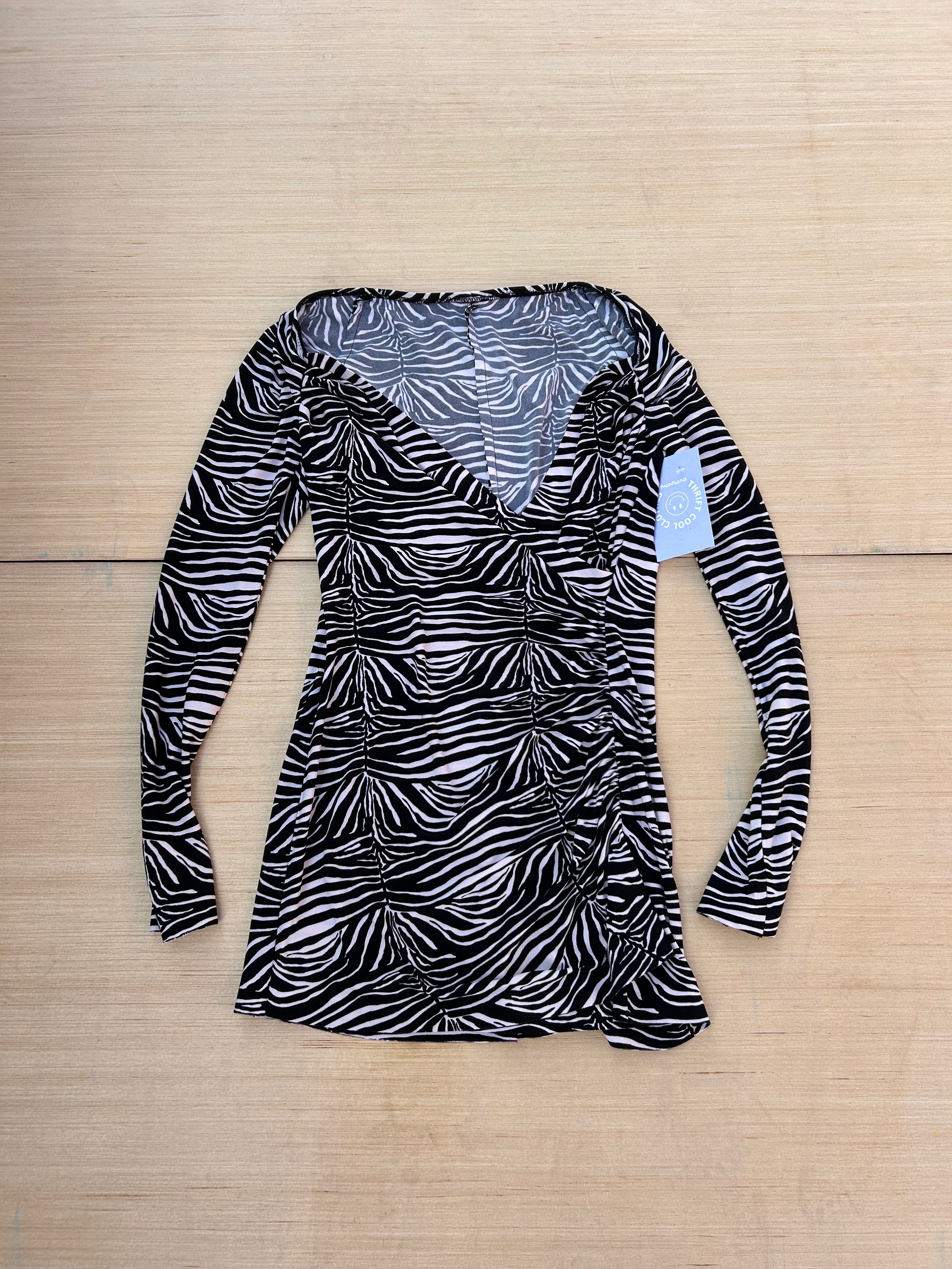 b&w  zebra mini dress, s/m