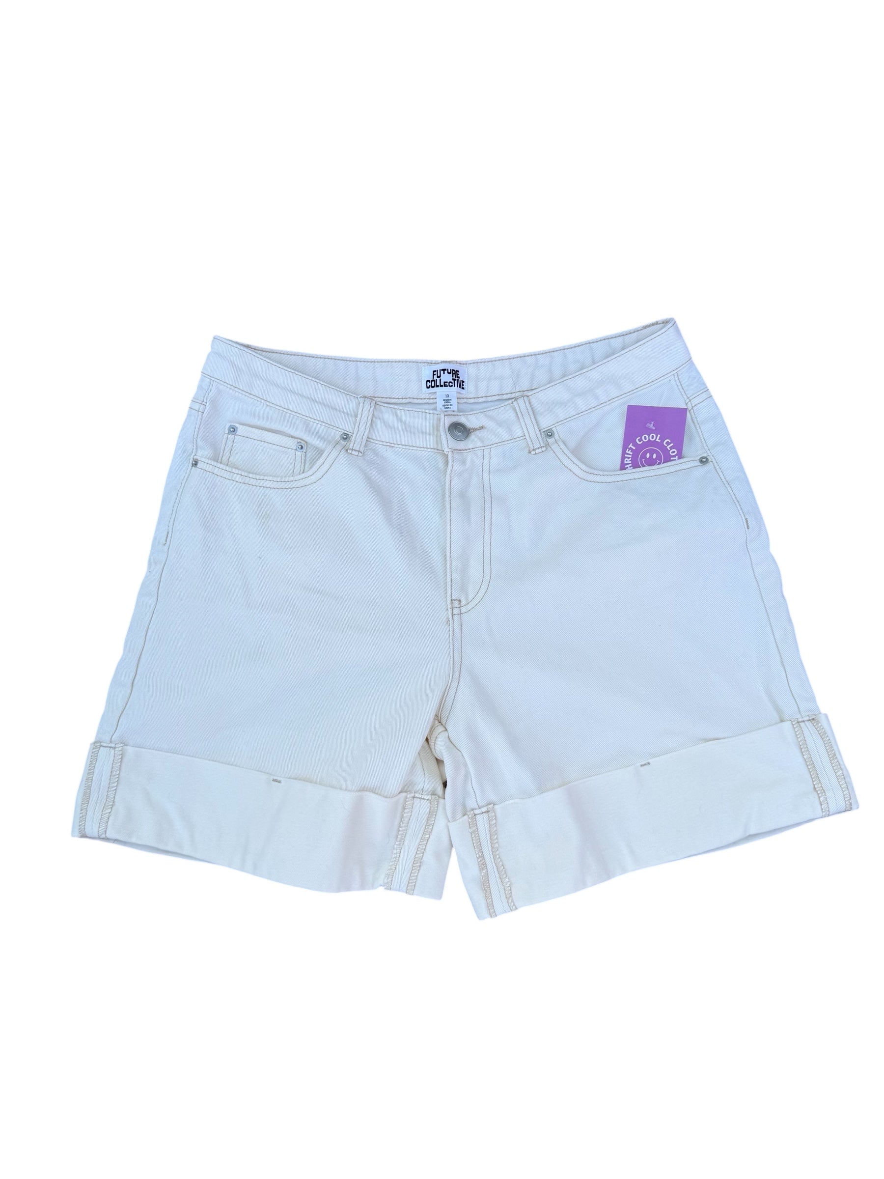 white future collective high waist cuffed shorts, 10