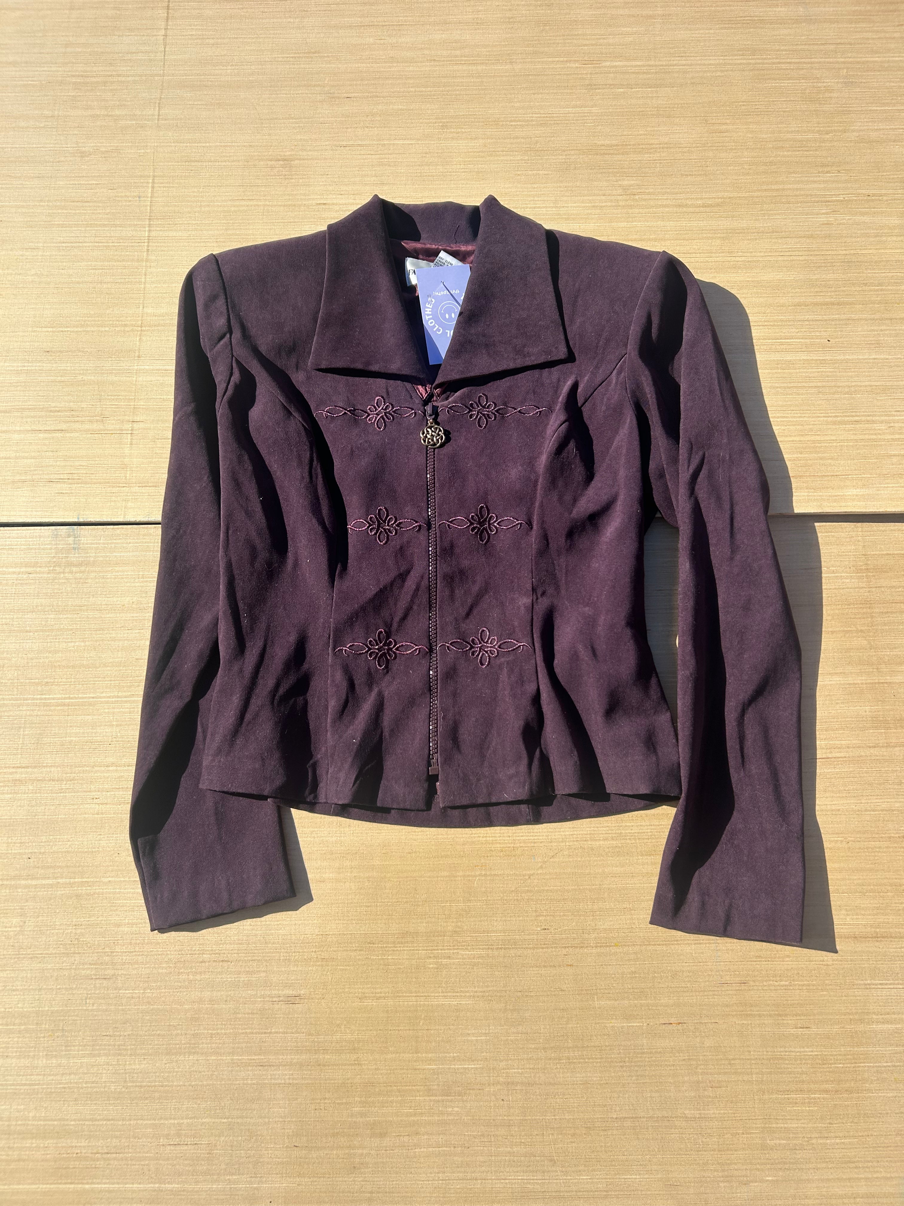 burgundy fashion bug suedeish zip up jacket, 4