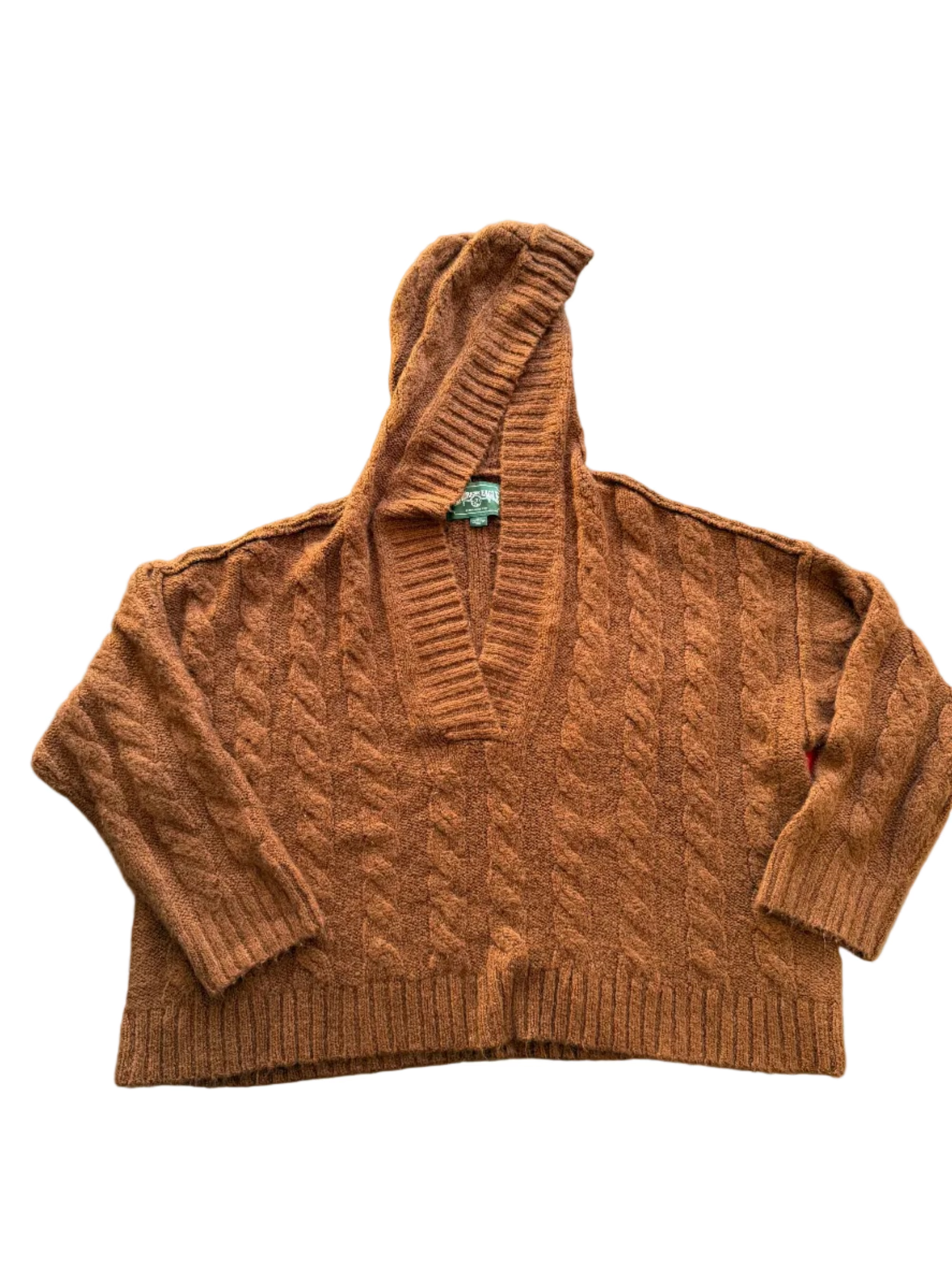 brown american eagle hoodie sweater, L
