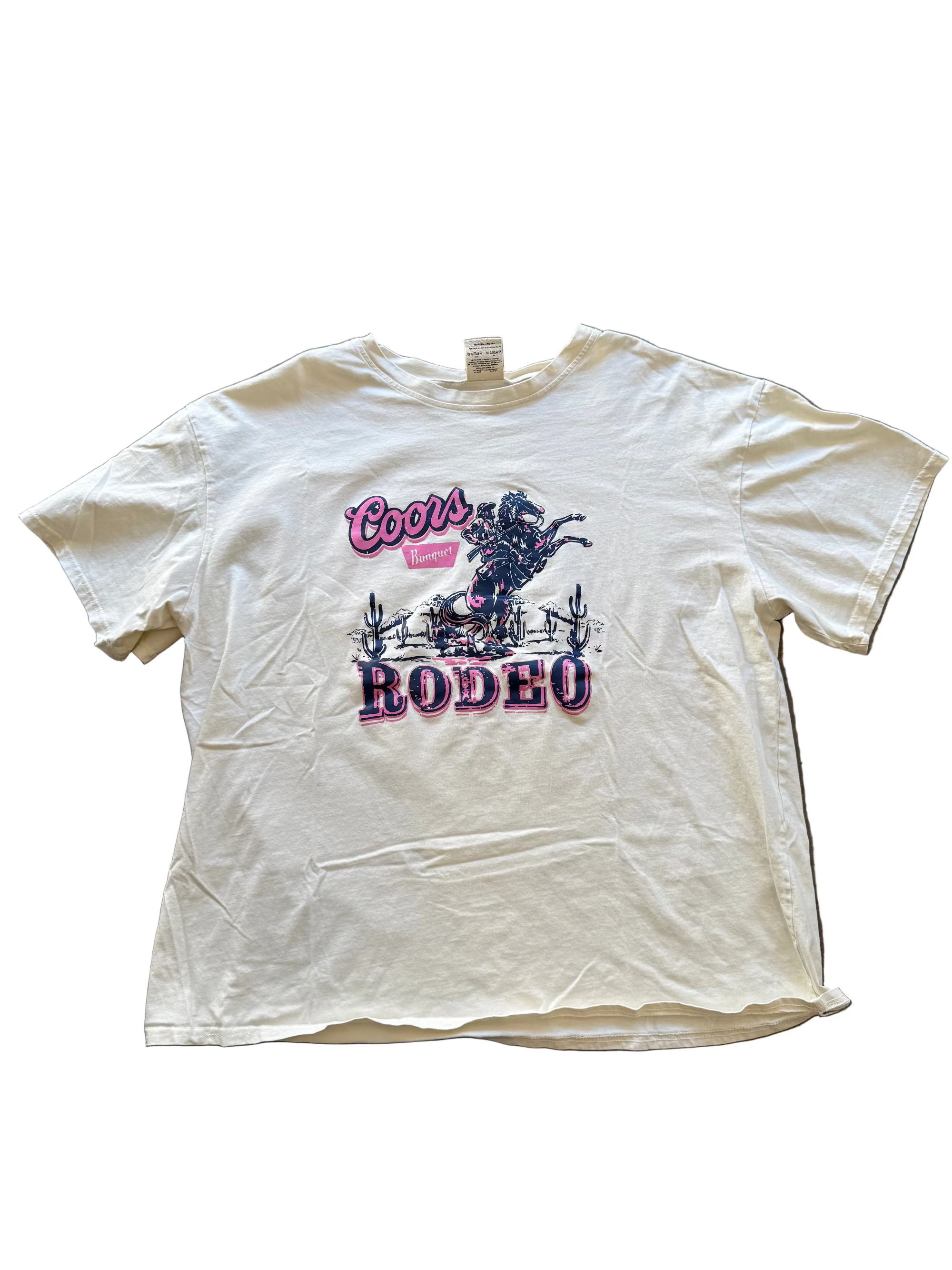 cream  coors rodeo tee, 3XL