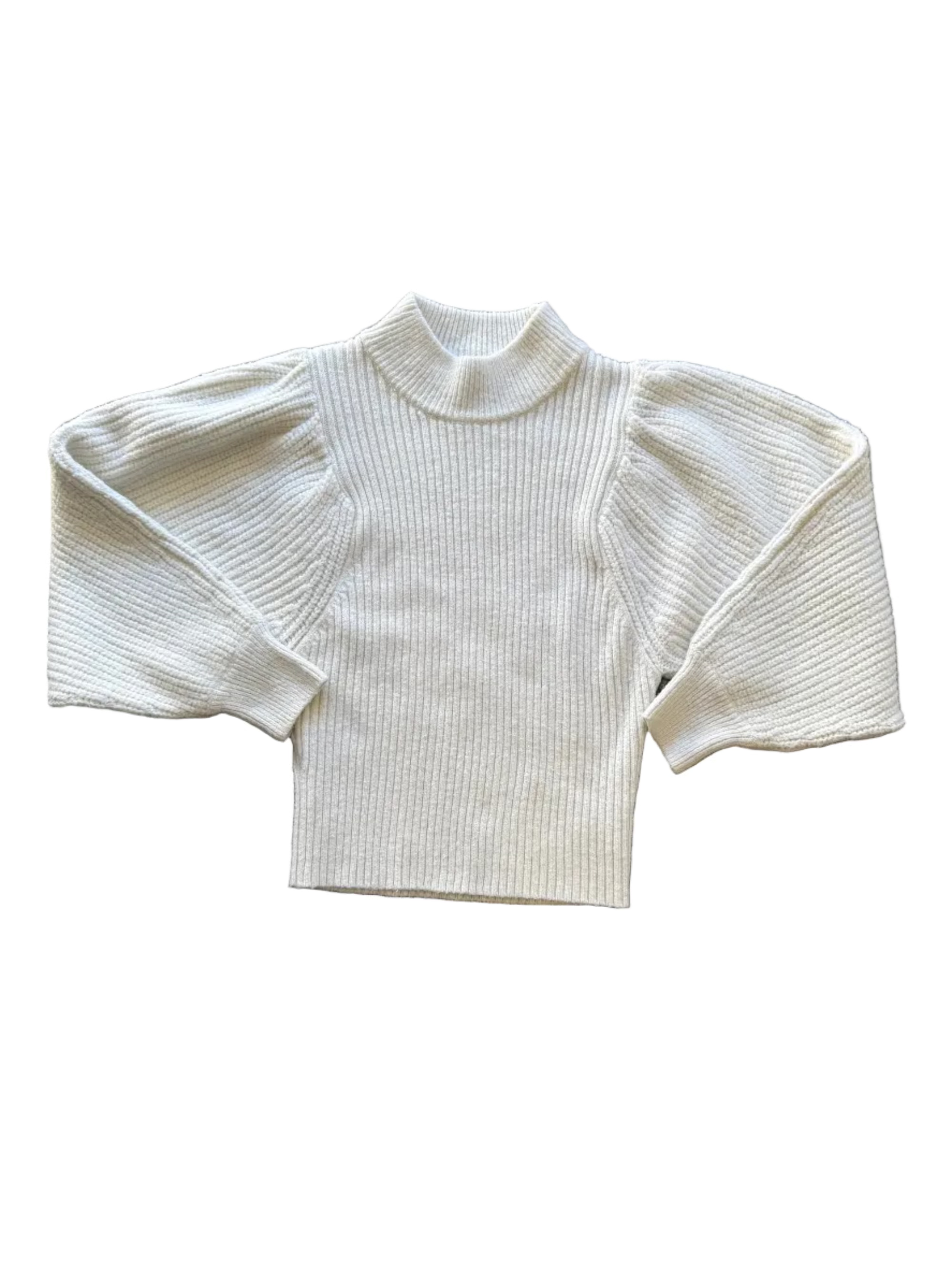 white LULUS chunky knit turtleneck, M
