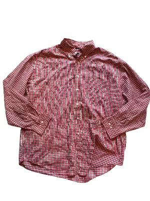 red Nautica plaid ls button down, xl