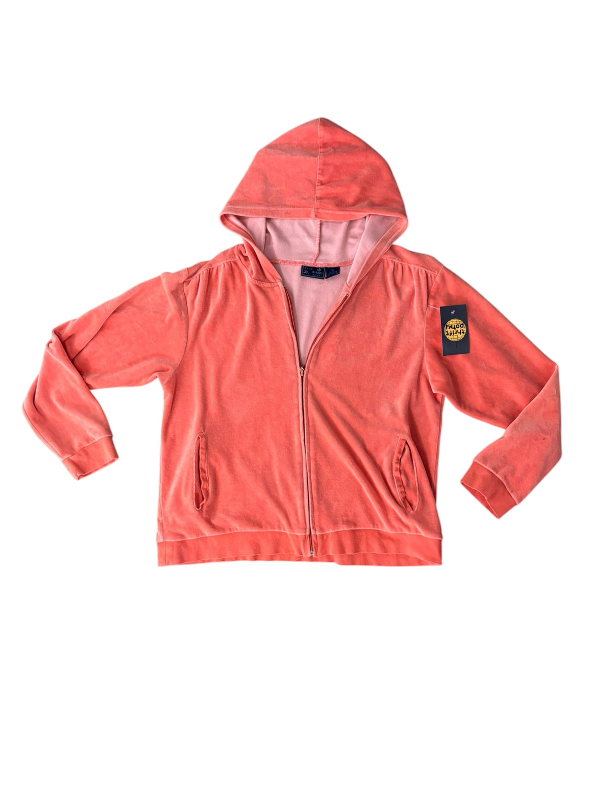 orange jane ashley velour zip up jacket, L