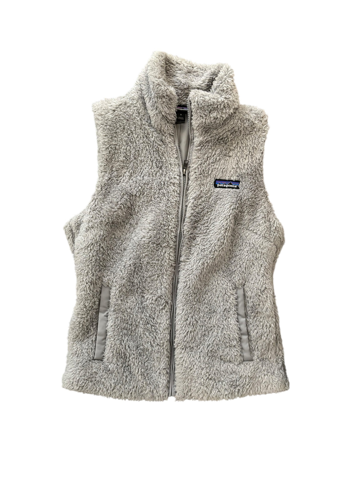 gray patagonia teddy vest, s