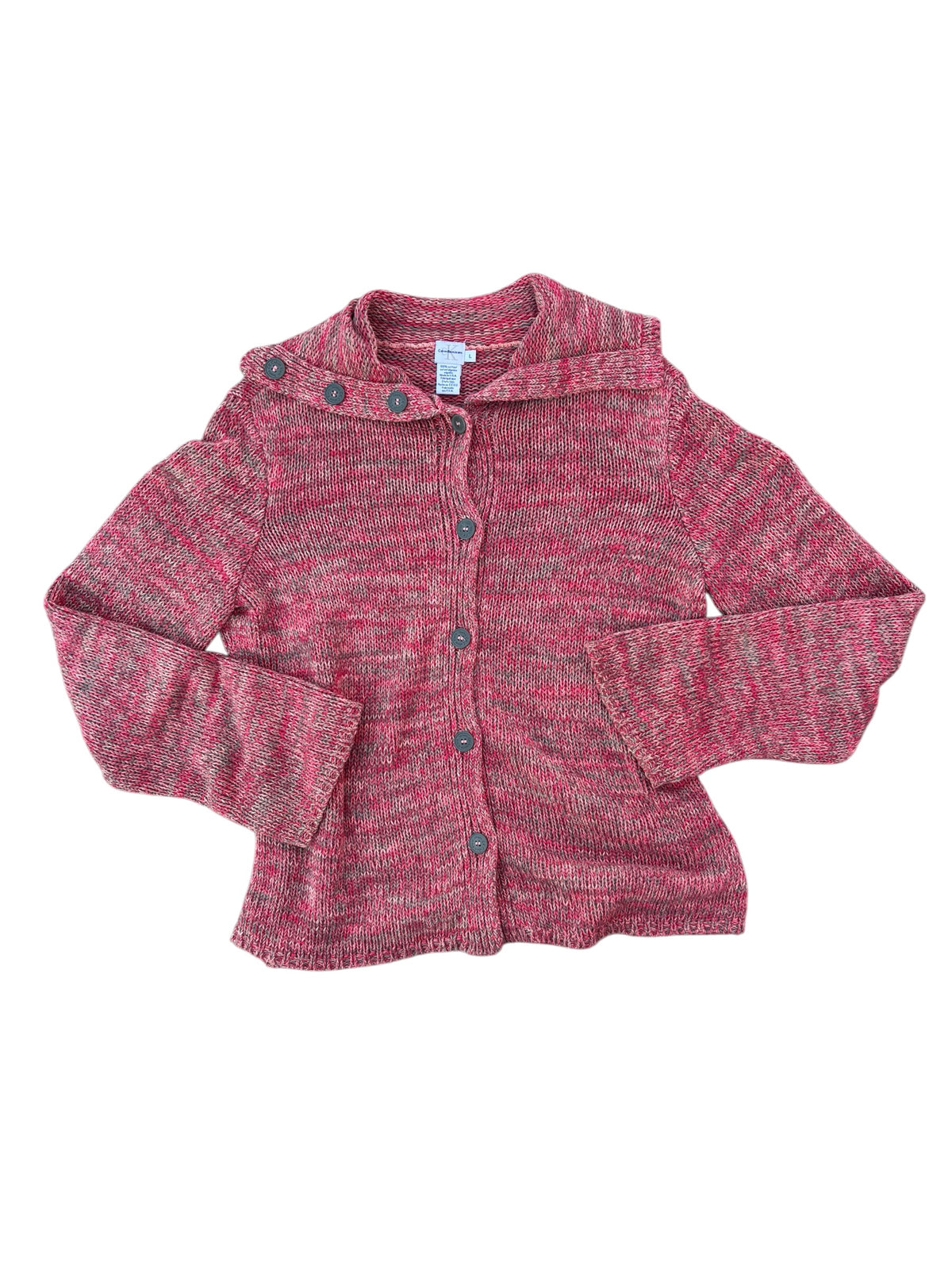 pink gray calvin klein chevron knit sweater, L