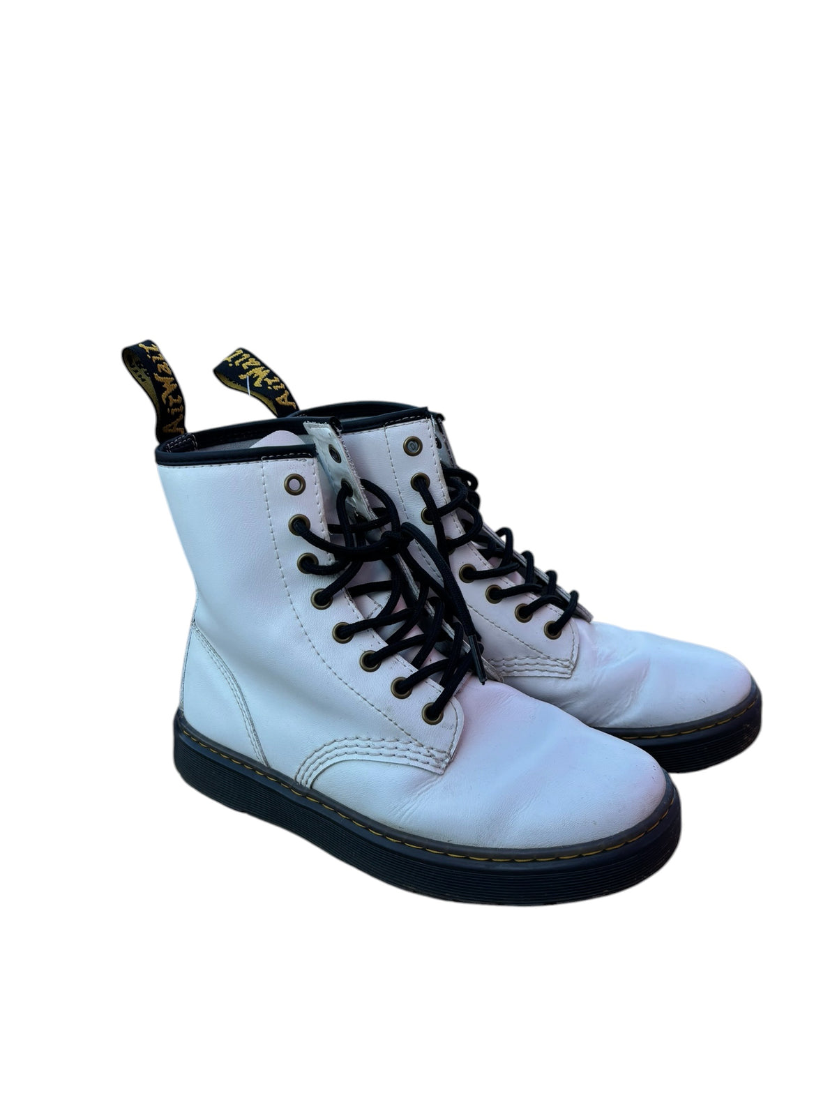 white dr marten combat boot, 8 ladies