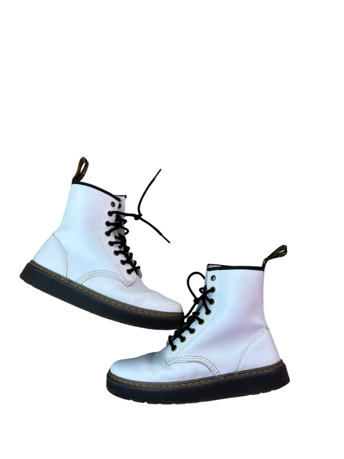 white dr marten combat boot, 8 ladies