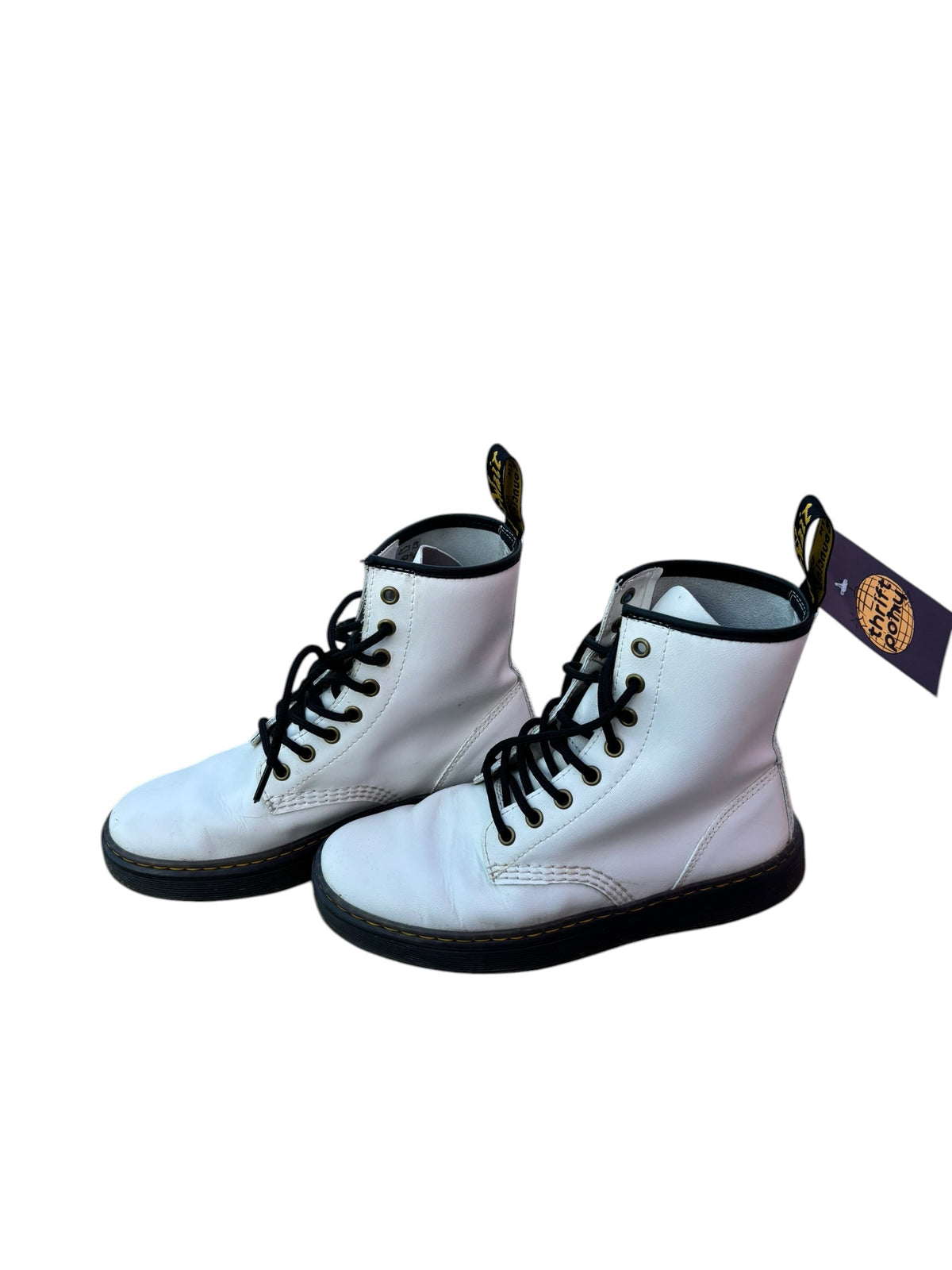 white dr marten combat boot, 8 ladies