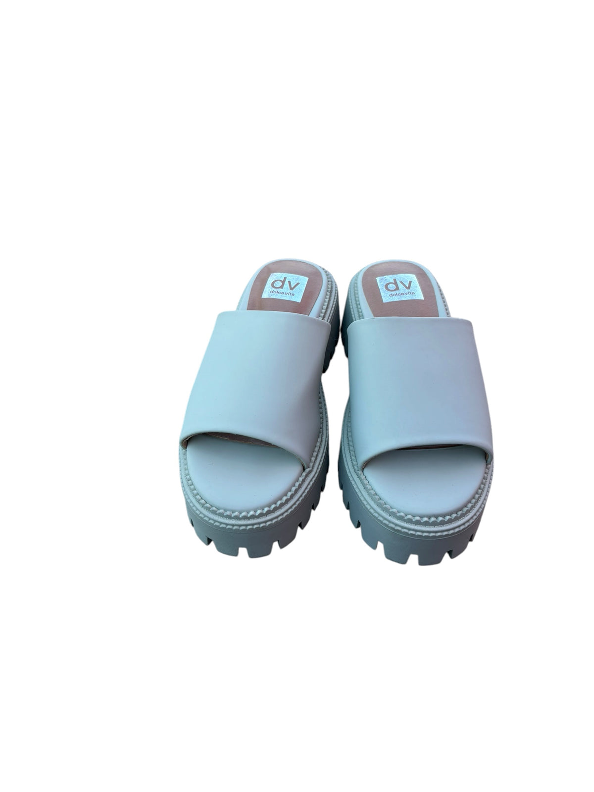 mint green dolce vita platform slide, 6