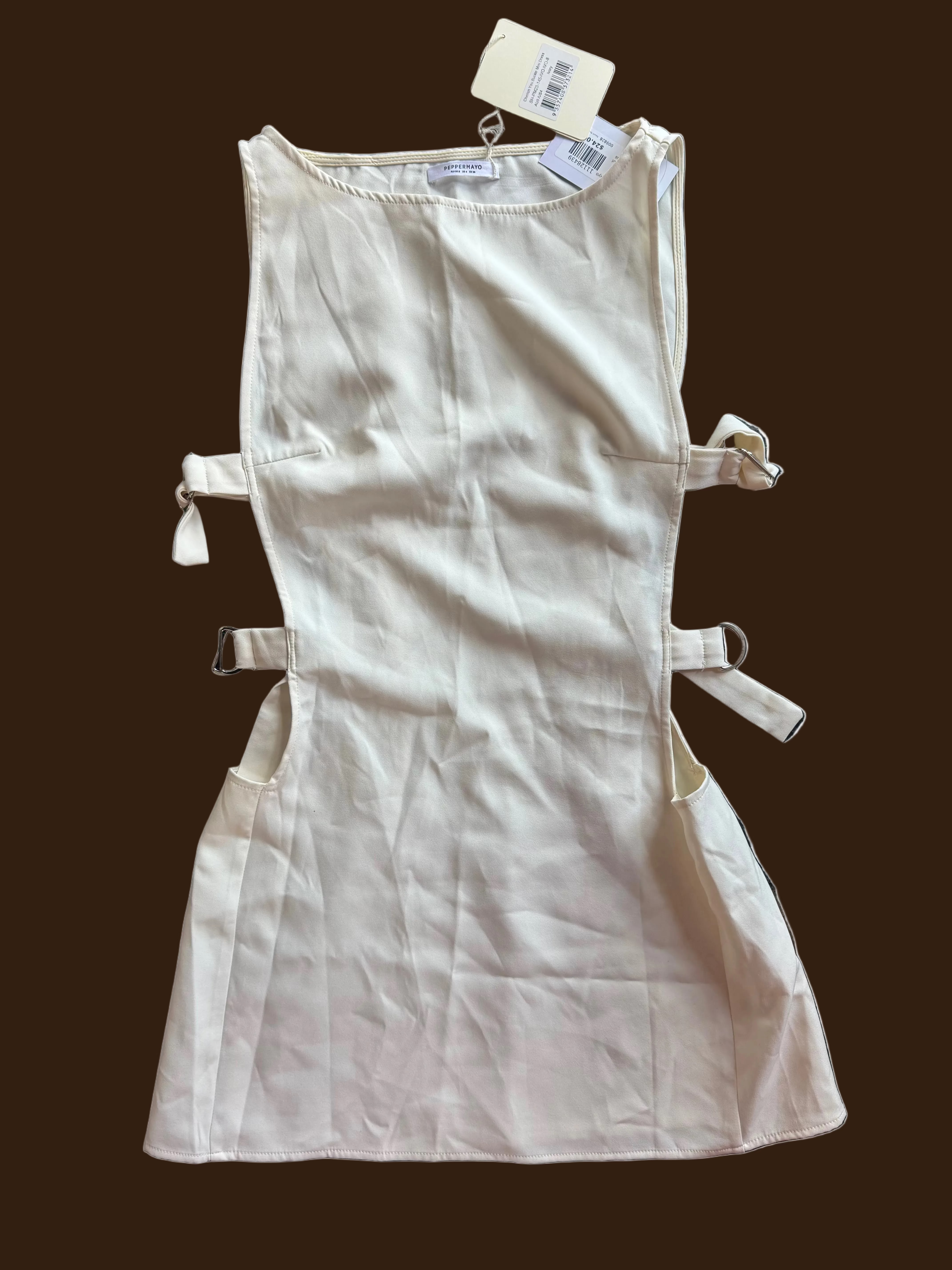 white peppermayo side cutout nwt dress, 4 (fits like XS)