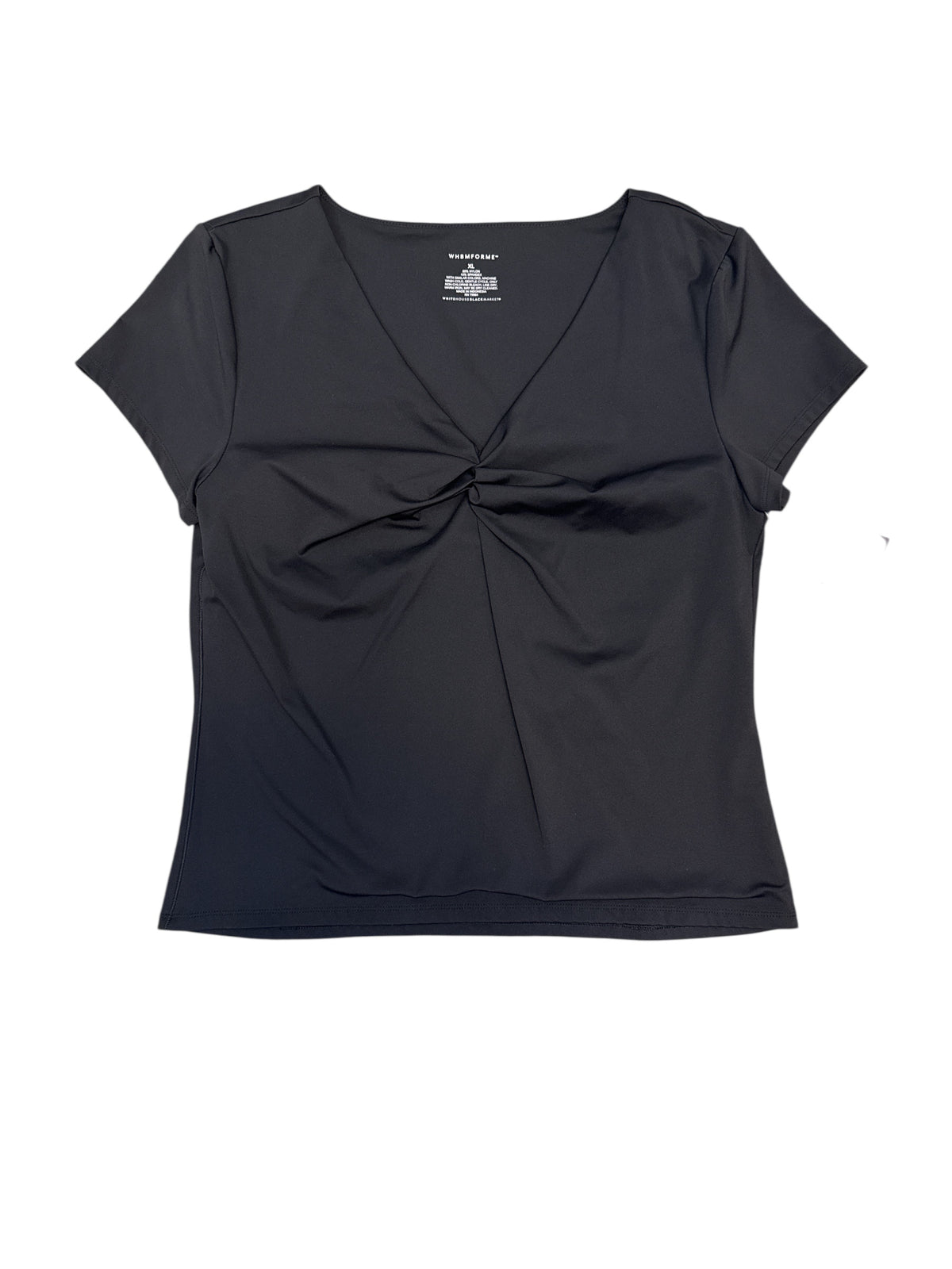 black WHBMFORME Stretchy ss front twist top, Xl