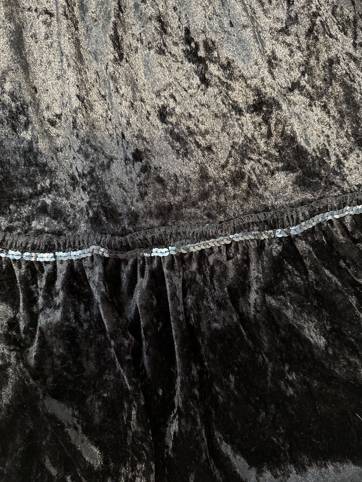 black  velour skirt w sequins trim, M