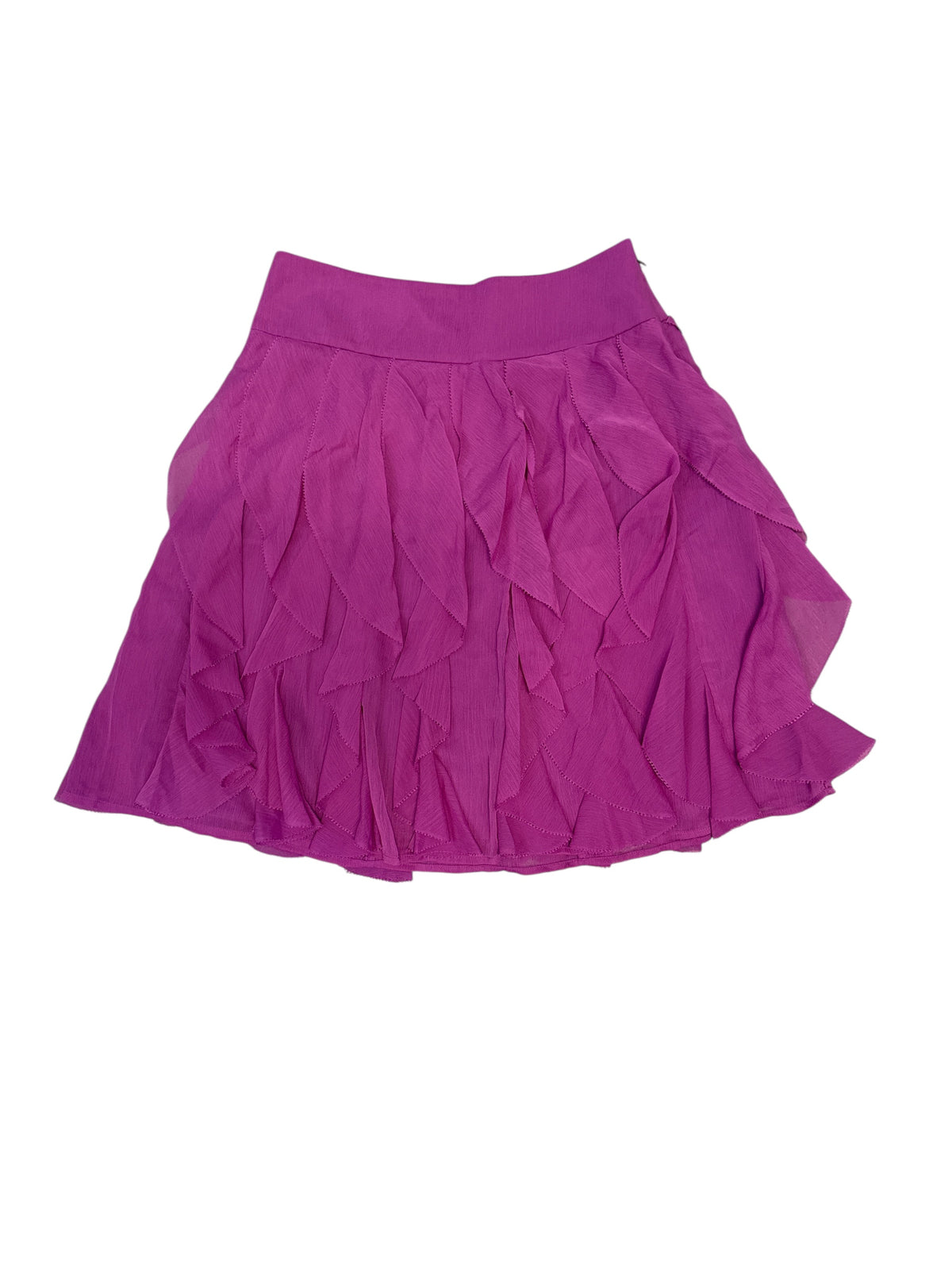magenta ann taylor ruffle midi skirt, 0