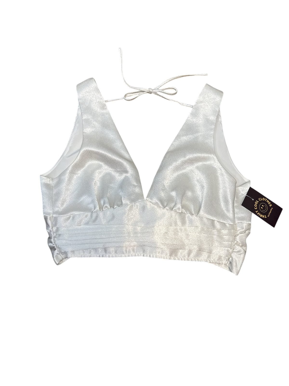 White Forever 21 Shiny wrap vneck tank top, M