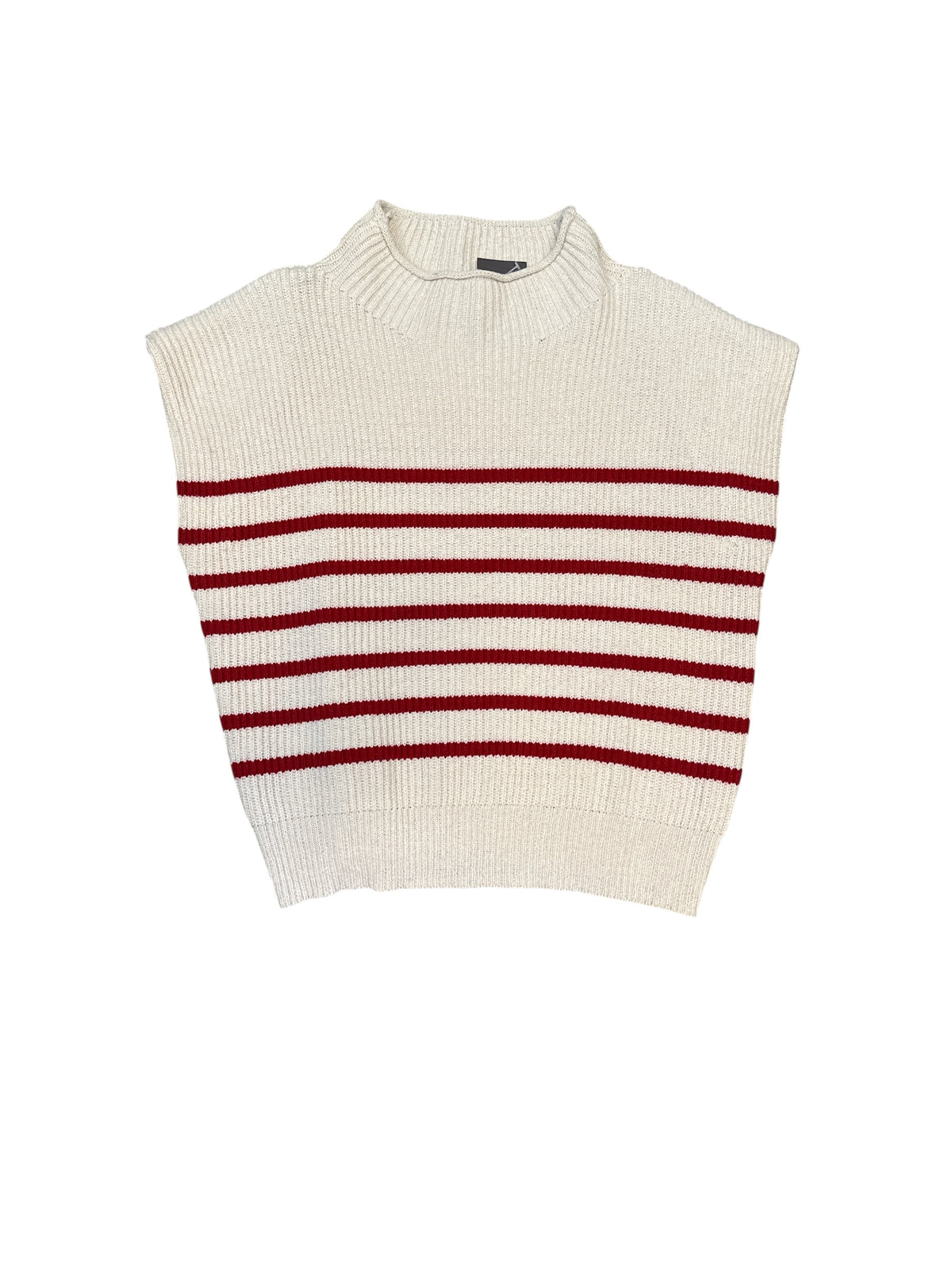White red Grace Striped high neck sleevless, L