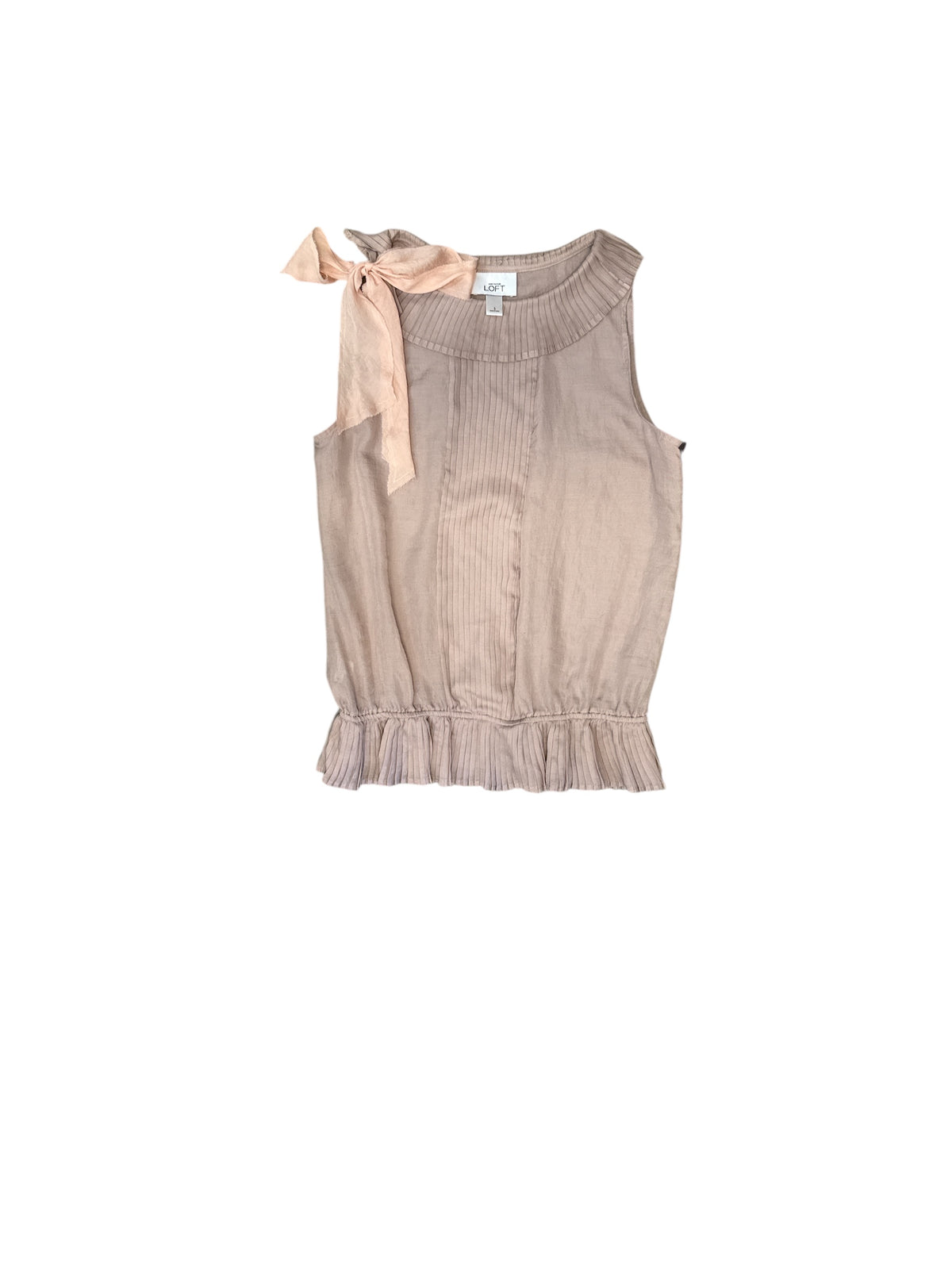 nude loft ruffle pleated sheer tank, s