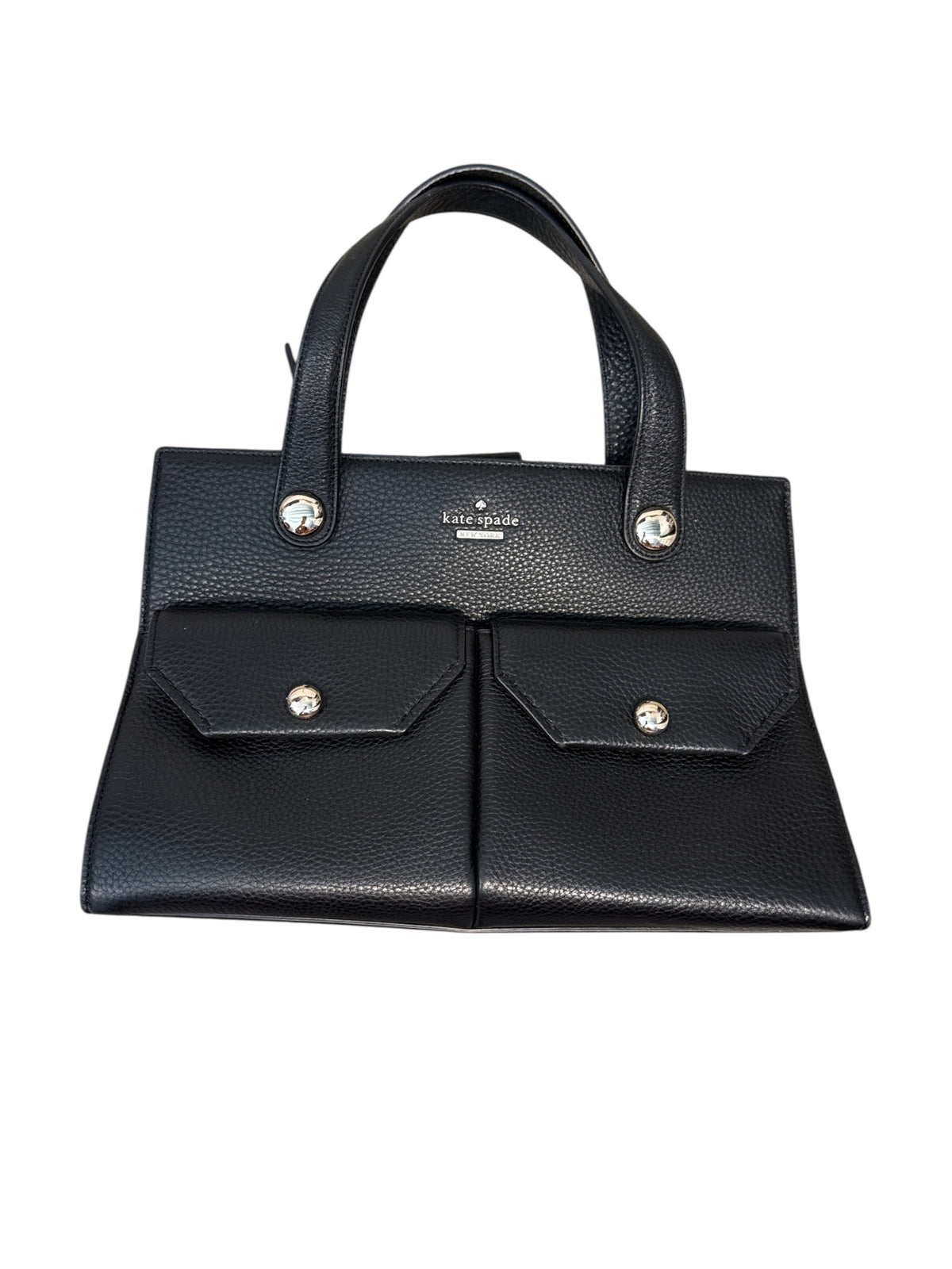black gold kate spade leather pocket handbag